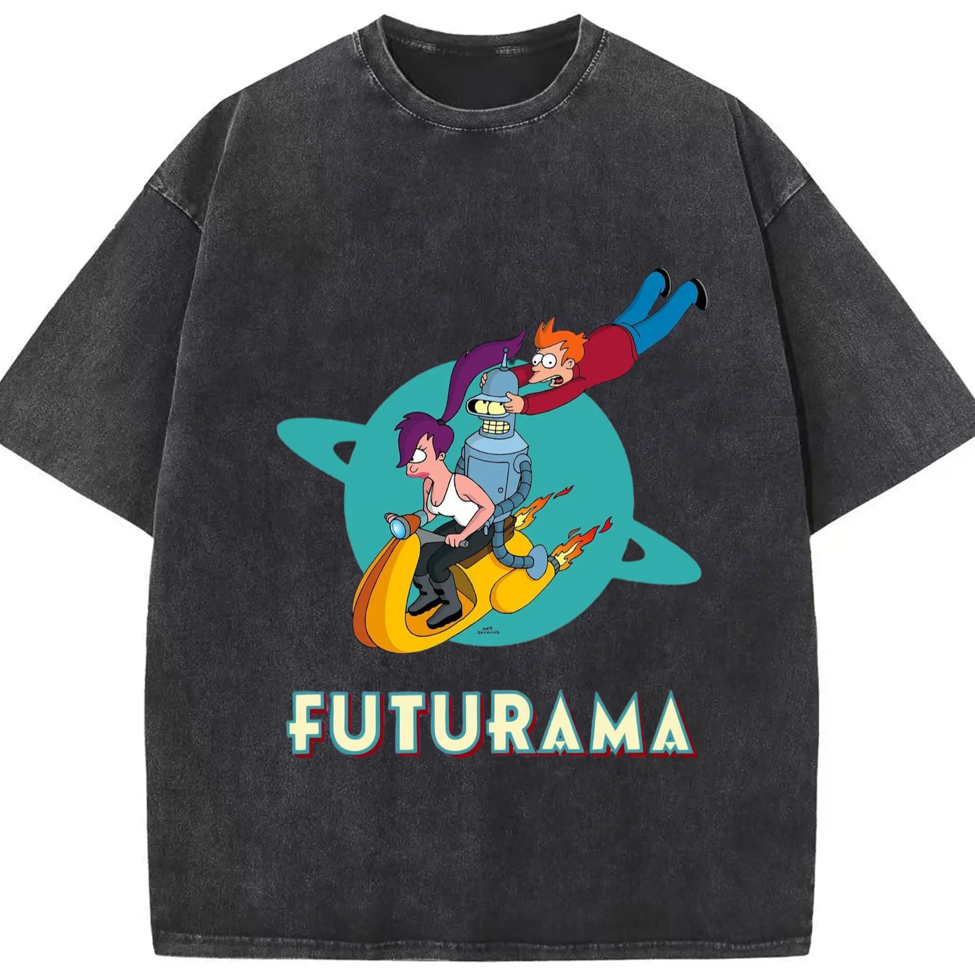 Turanga leela shirt - Washed Vintage Look 230g Cotton Oversized T-Shirt With Front Heat Transfer Print – Soft, Lightweight, Stylish Fit – Comfortable Casual Wear For Sports & Everyday Use