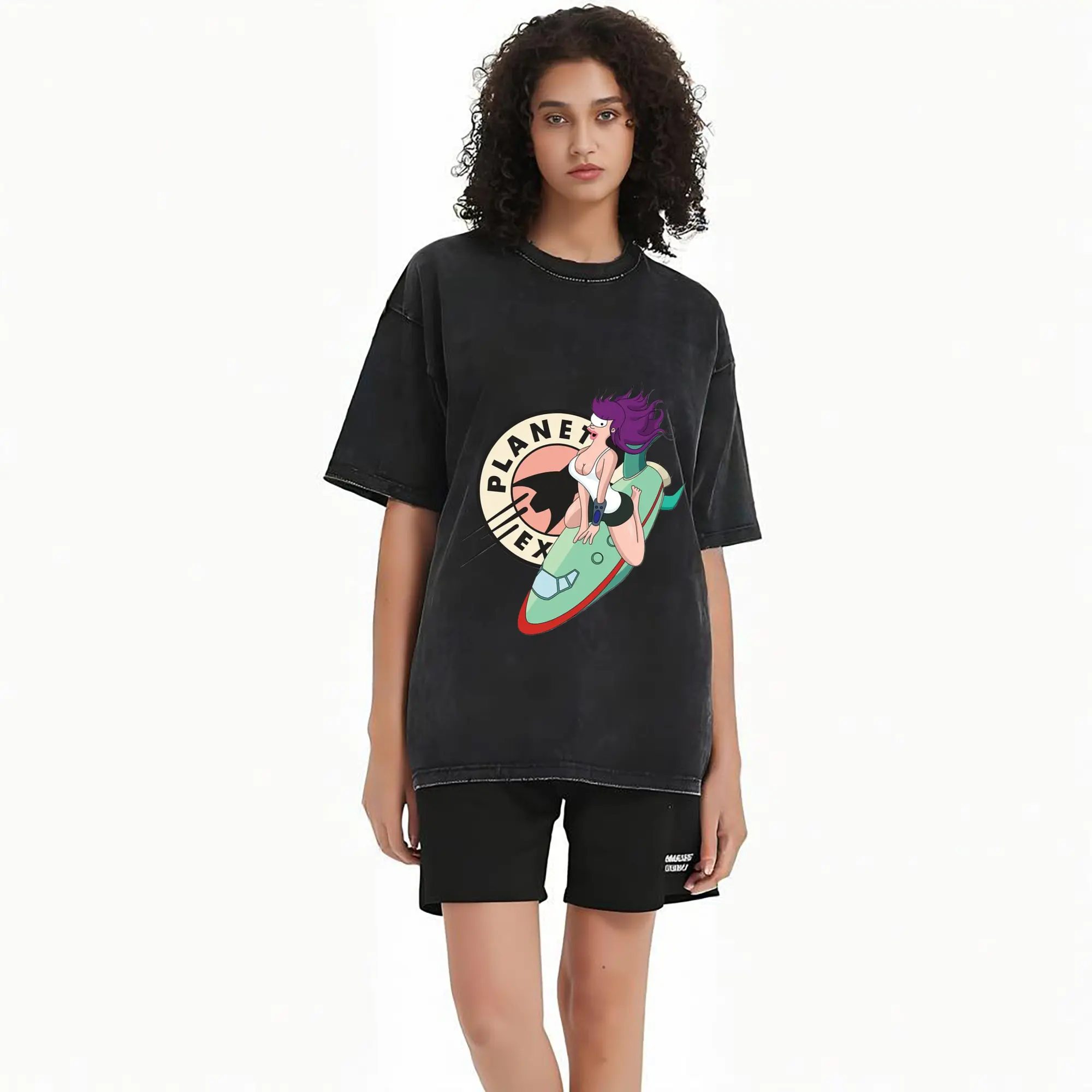turanga leela cartoon graphic tee