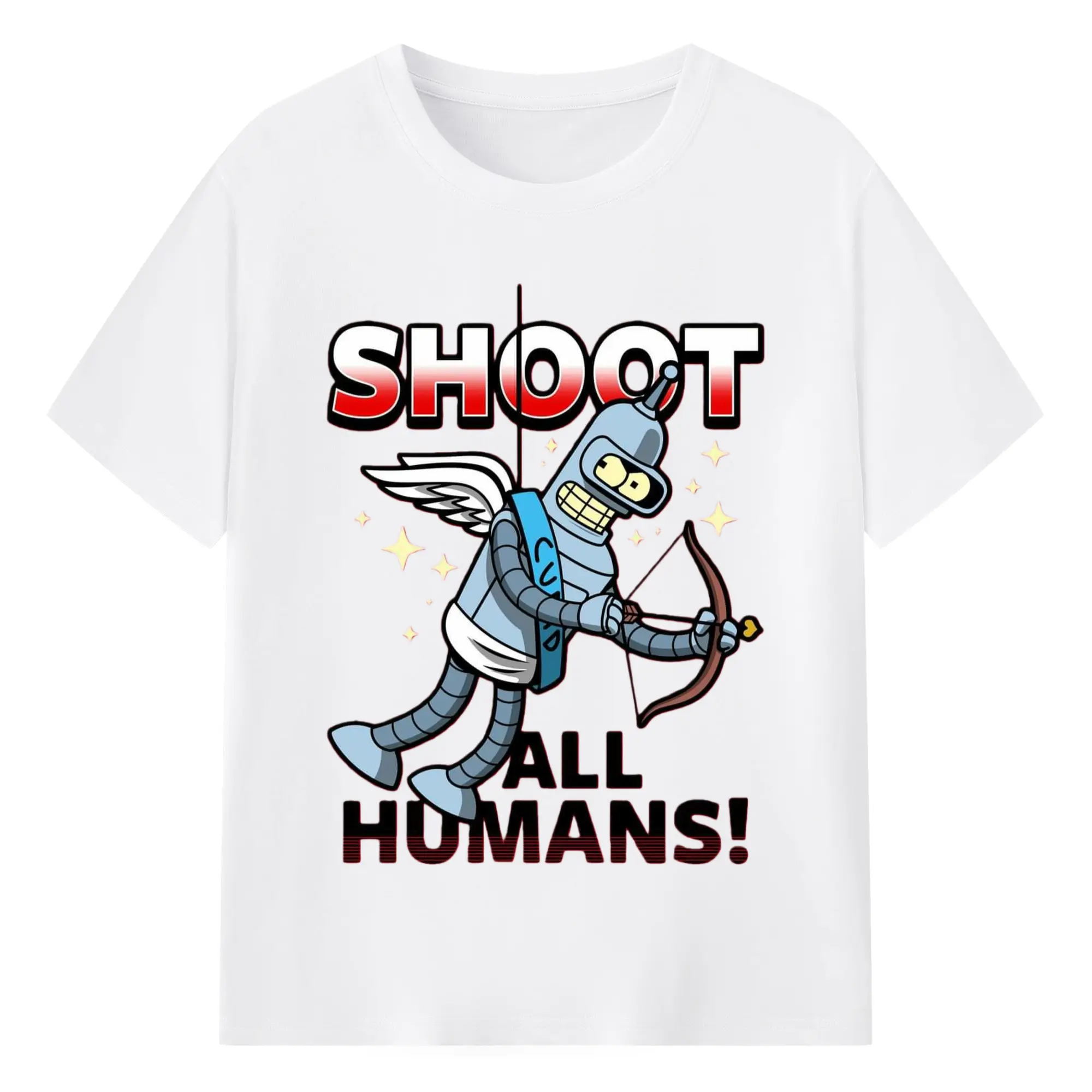 Bender Bending Rodríguez tee - 180g Cotton T-Shirt With Front Heat Transfer Print – Soft, Lightweight, Fitted Design – Comfortable Casual Wear For Sports & Everyday Use