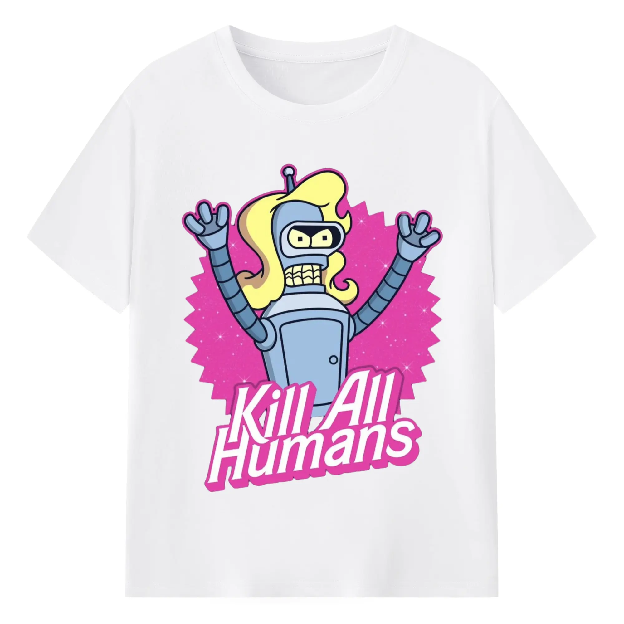 Futurama Bender Bending Rodriguez Funny Cartoon t-shirt - 180g Cotton T-Shirt With Front Heat Transfer Print – Soft, Lightweight, Fitted Design – Comfortable Casual Wear For Sports & Everyday Use