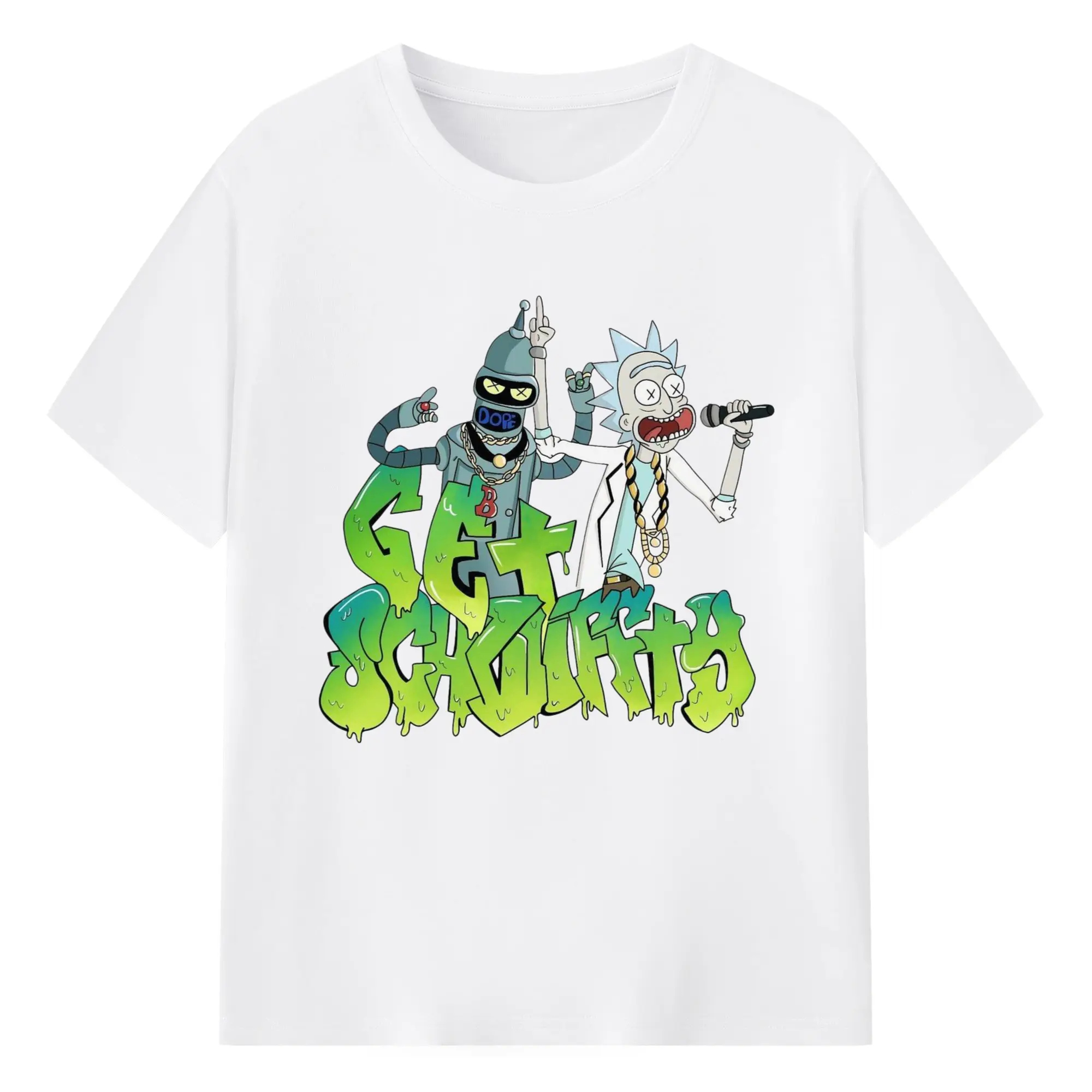 Men's Rick Sanchez retro tee - 180g Cotton T-Shirt With Front Heat Transfer Print – Soft, Lightweight, Fitted Design – Comfortable Casual Wear For Sports & Everyday Use