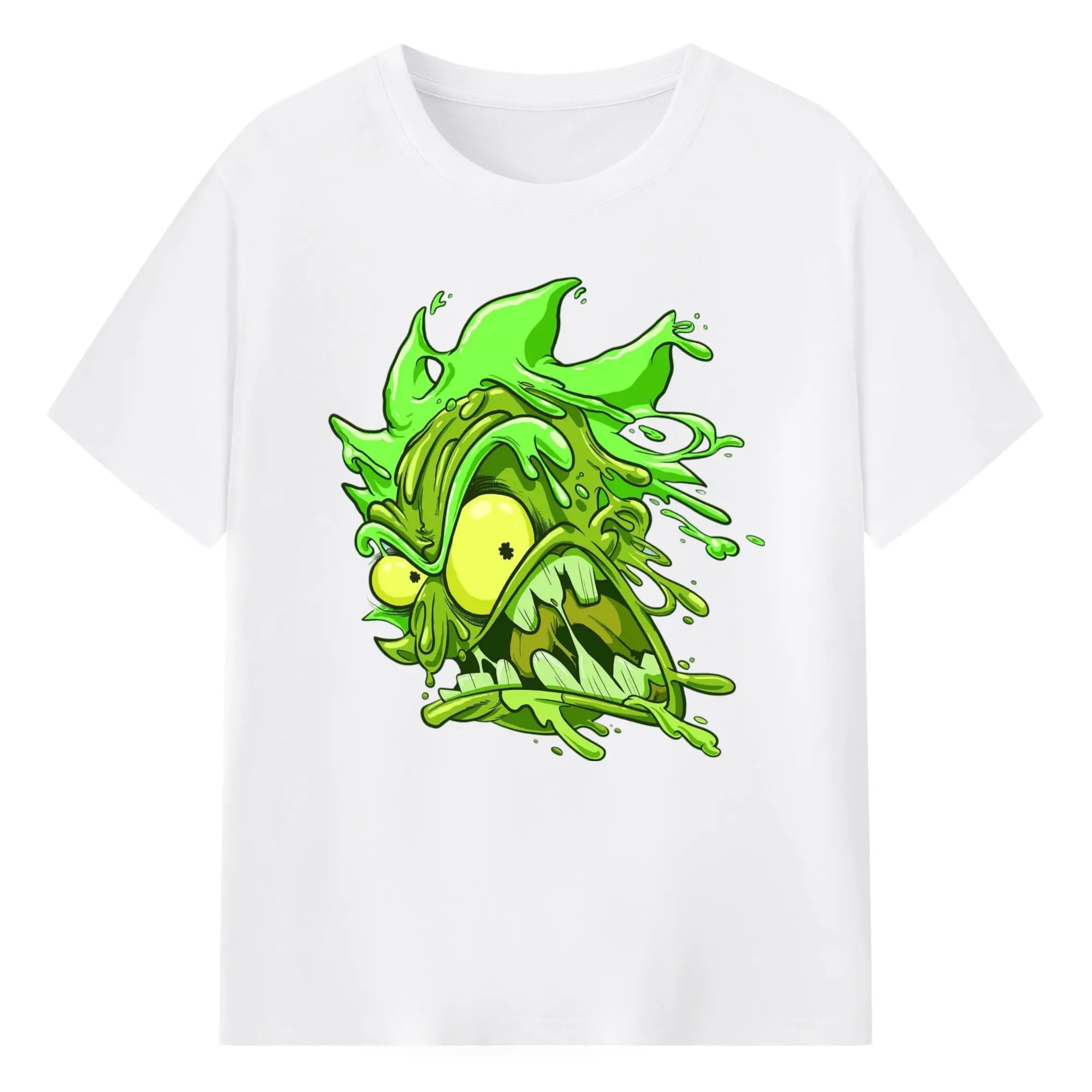 Rick Sanchez dissolve face tee - 180g Cotton T-Shirt With Front Heat Transfer Print – Soft, Lightweight, Fitted Design – Comfortable Casual Wear For Sports & Everyday Use
