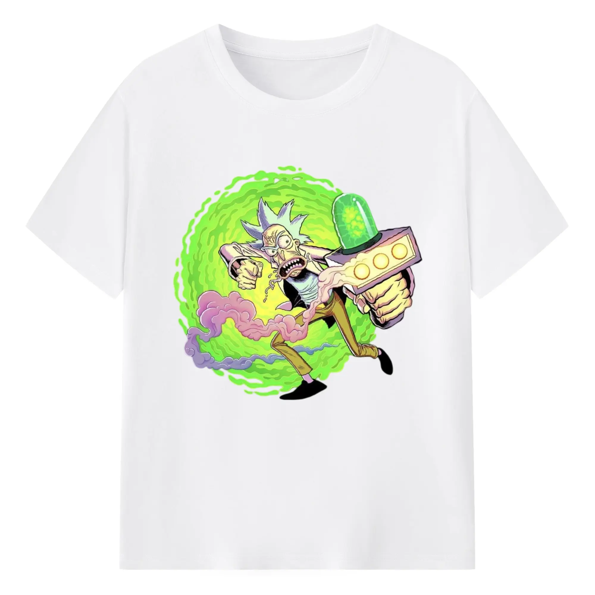 Rick sanchez graphic tee - 180g Cotton T-Shirt With Front Heat Transfer Print – Soft, Lightweight, Fitted Design – Comfortable Casual Wear For Sports & Everyday Use