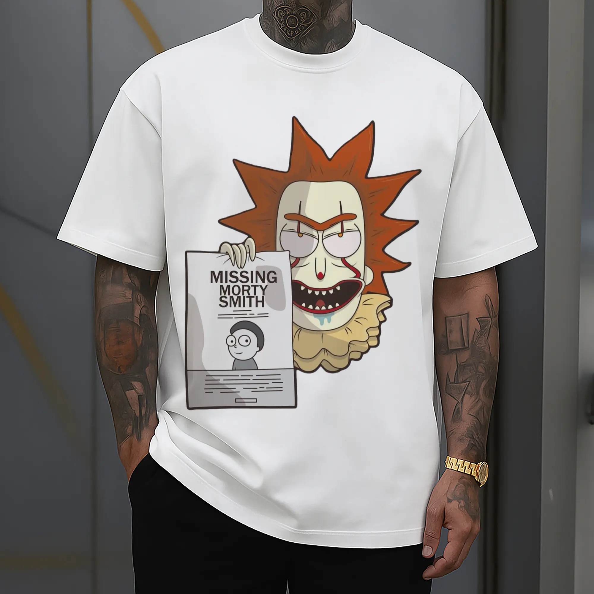 men's Rick Sanchez joker tee