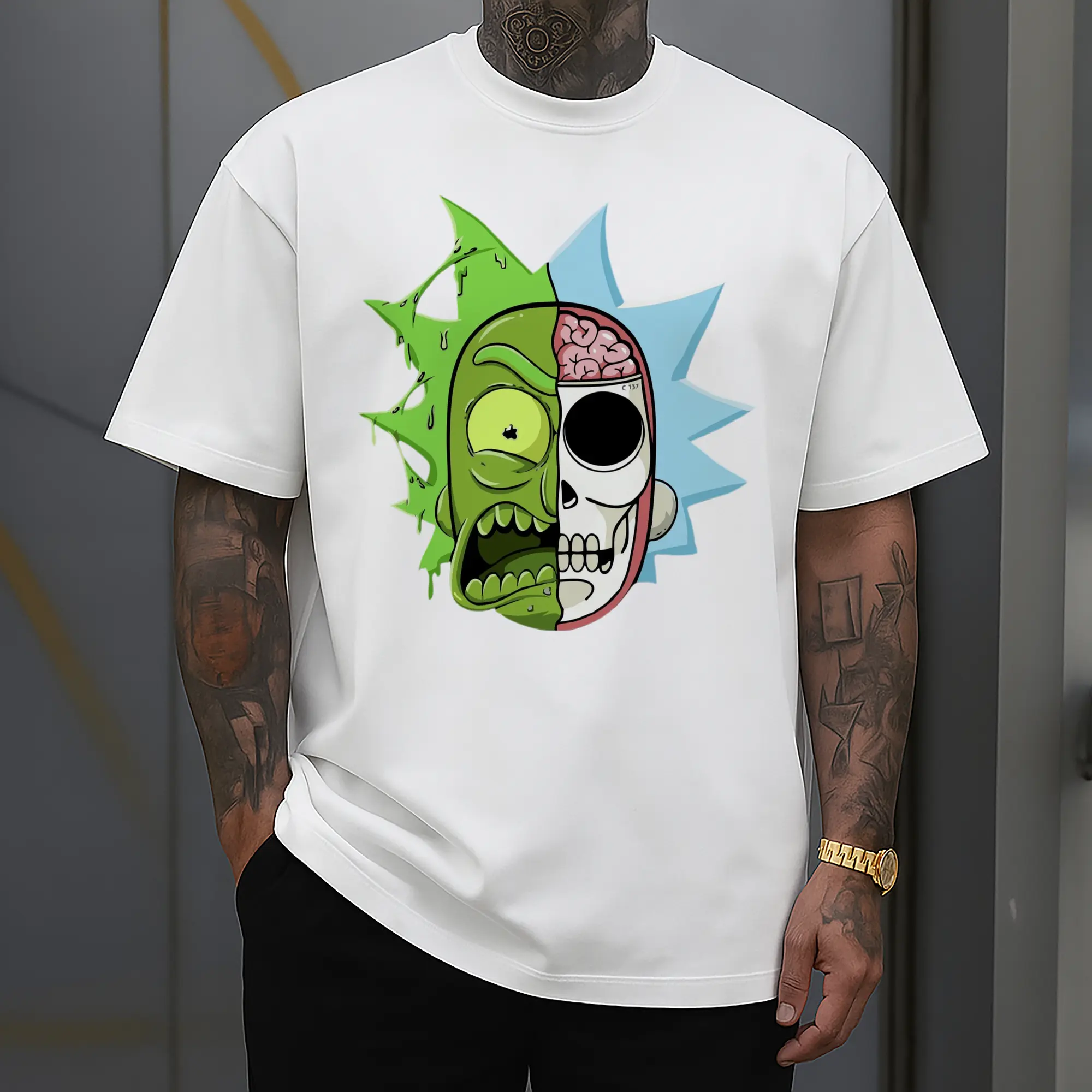 rick sanchez face t shirt