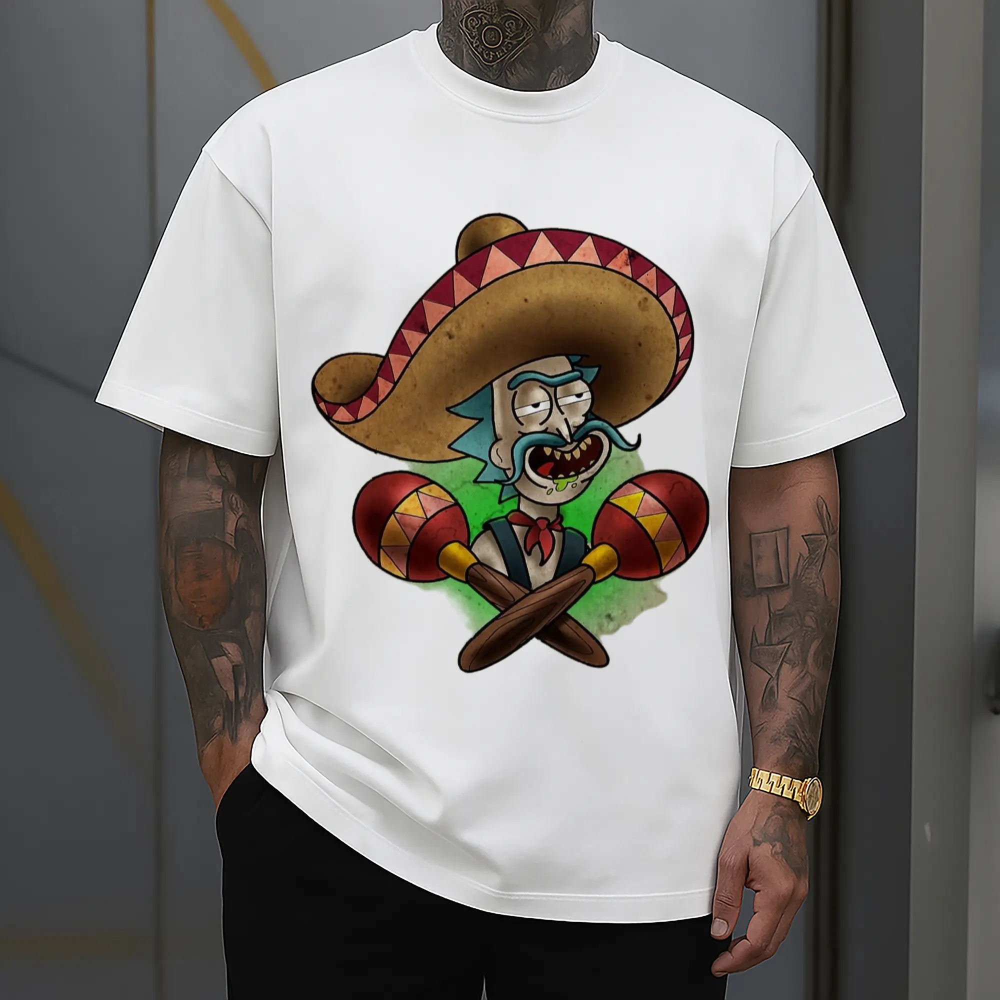 rick sanchez graphic t-shirt