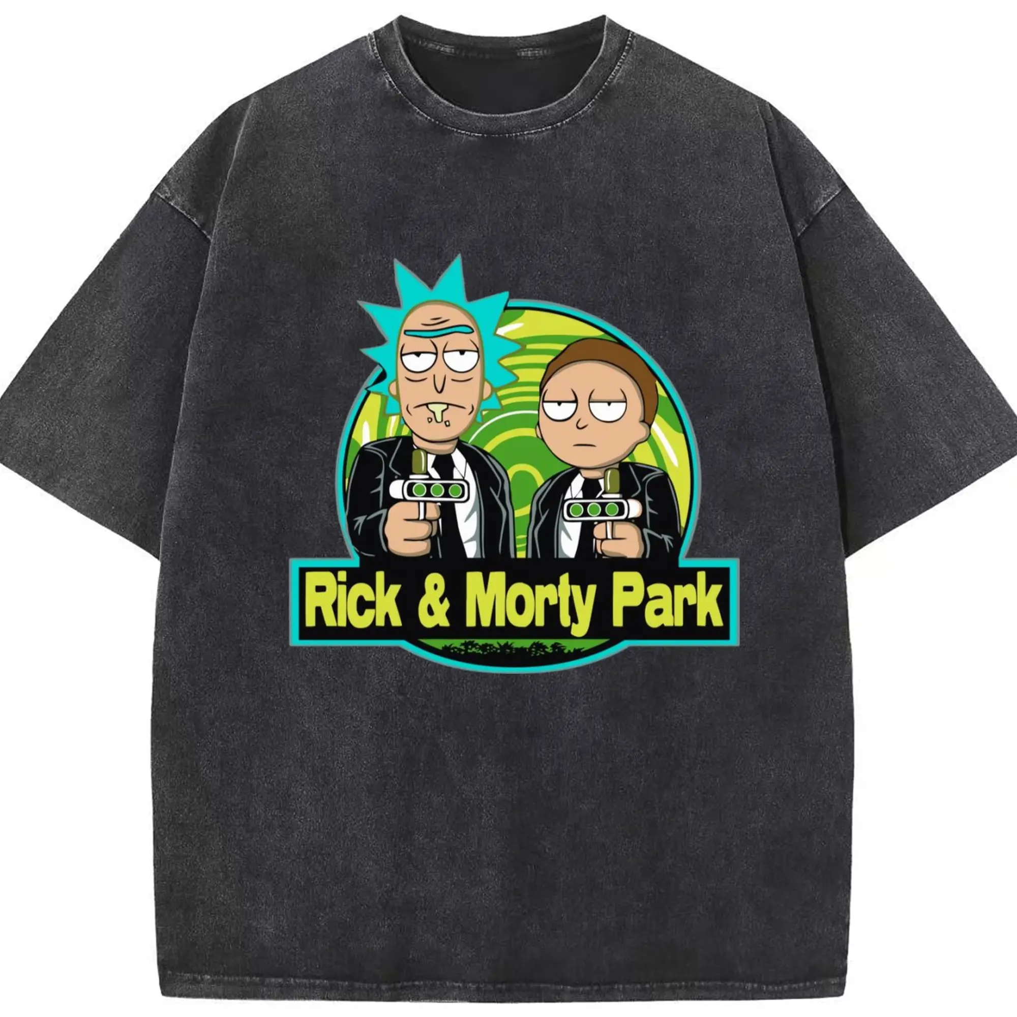 Rick sanchez and morty smith t-shirt - Washed Vintage Look 230g Cotton Oversized T-Shirt With Front Heat Transfer Print – Soft, Lightweight, Stylish Fit – Comfortable Casual Wear For Sports & Everyday Use