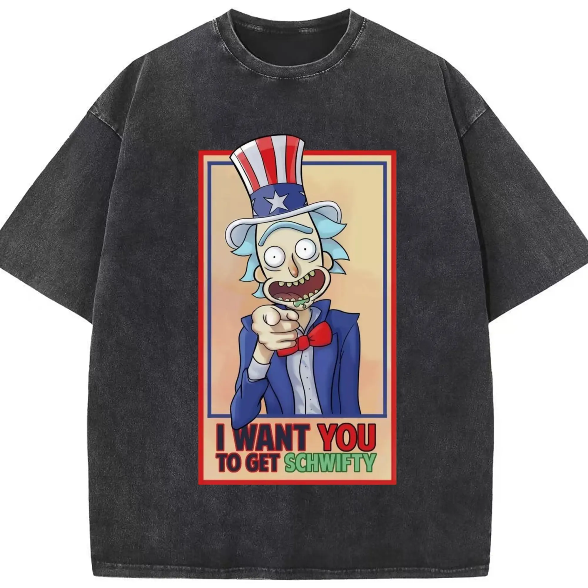 Rick sanchez t-shirt - Washed Vintage Look 230g Cotton Oversized T-Shirt With Front Heat Transfer Print – Soft, Lightweight, Stylish Fit – Comfortable Casual Wear For Sports & Everyday Use