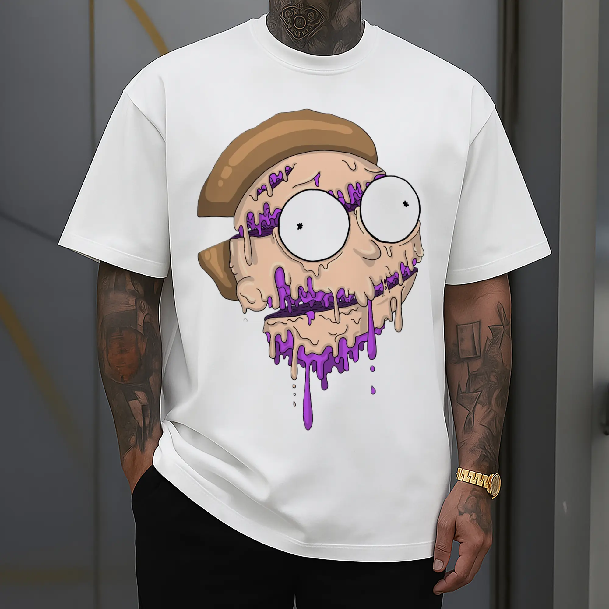 morty smith cartoon face t-shirt