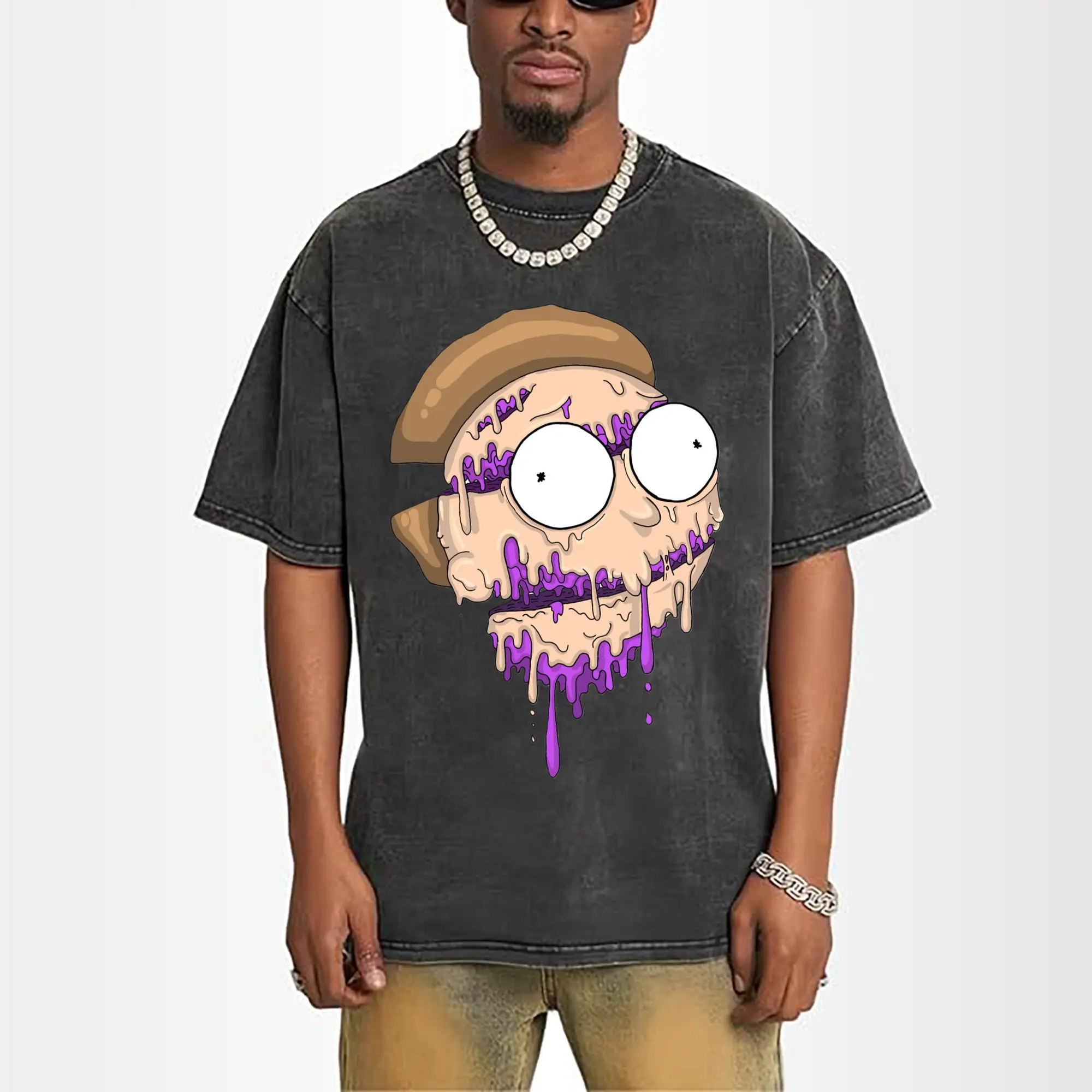 morty smith cartoon face t-shirt
