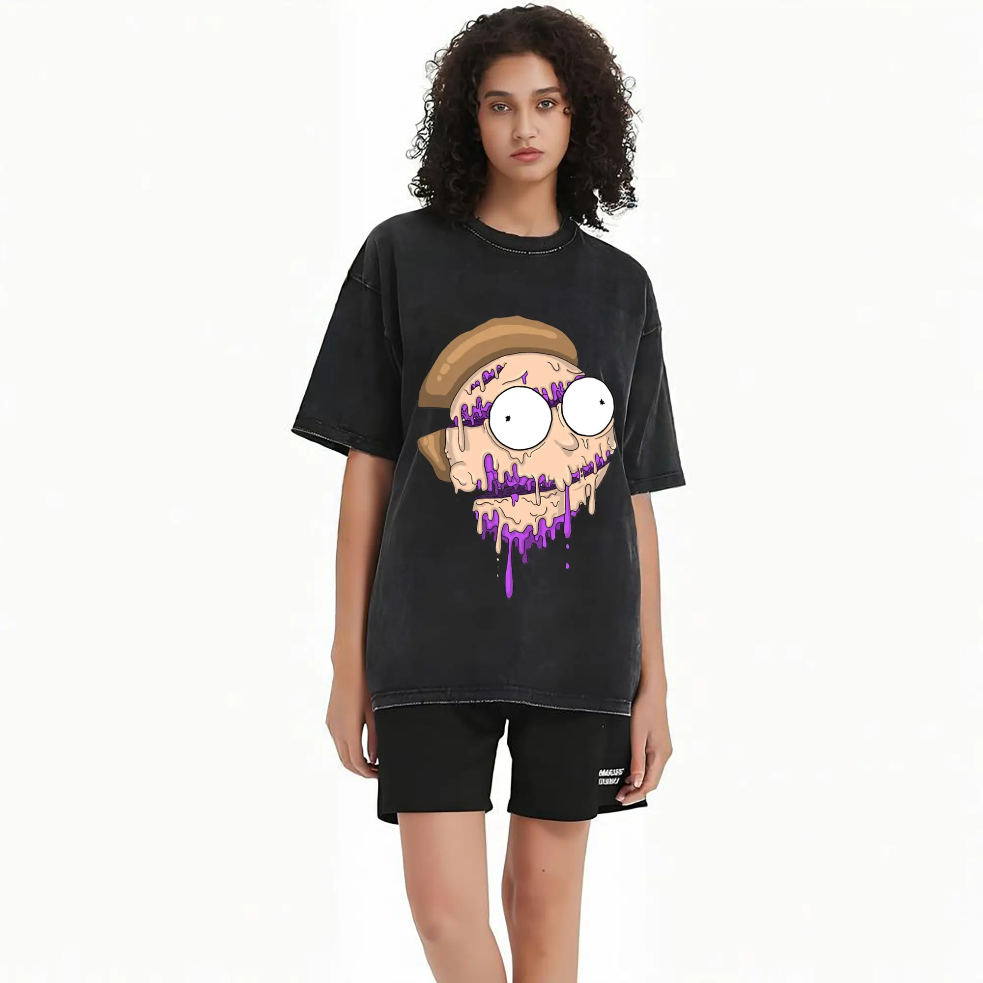 morty smith cartoon face t-shirt