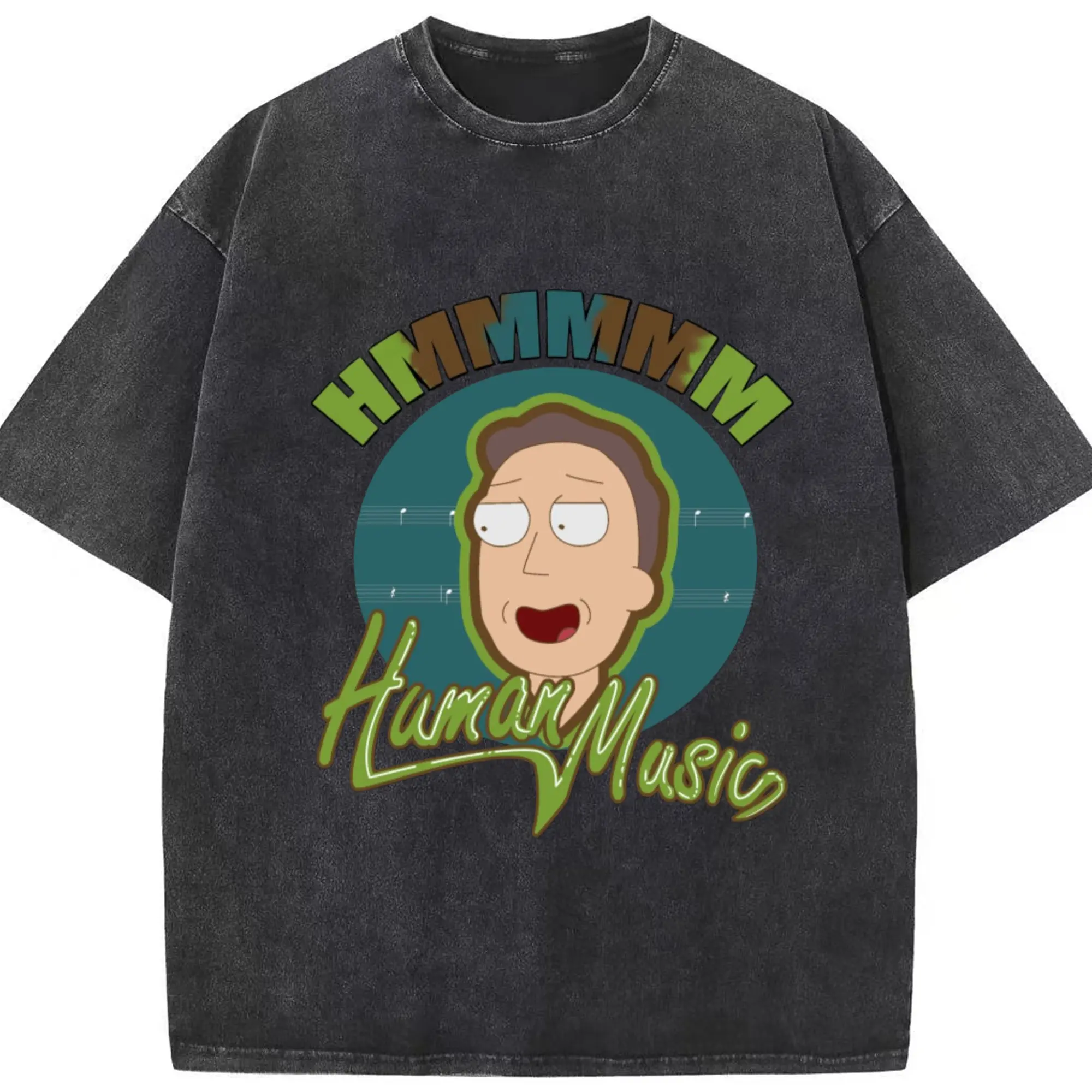 Jerry Smith cartoon t-shirt - Washed Vintage Look 230g Cotton Oversized T-Shirt With Front Heat Transfer Print – Soft, Lightweight, Stylish Fit – Comfortable Casual Wear For Sports & Everyday Use