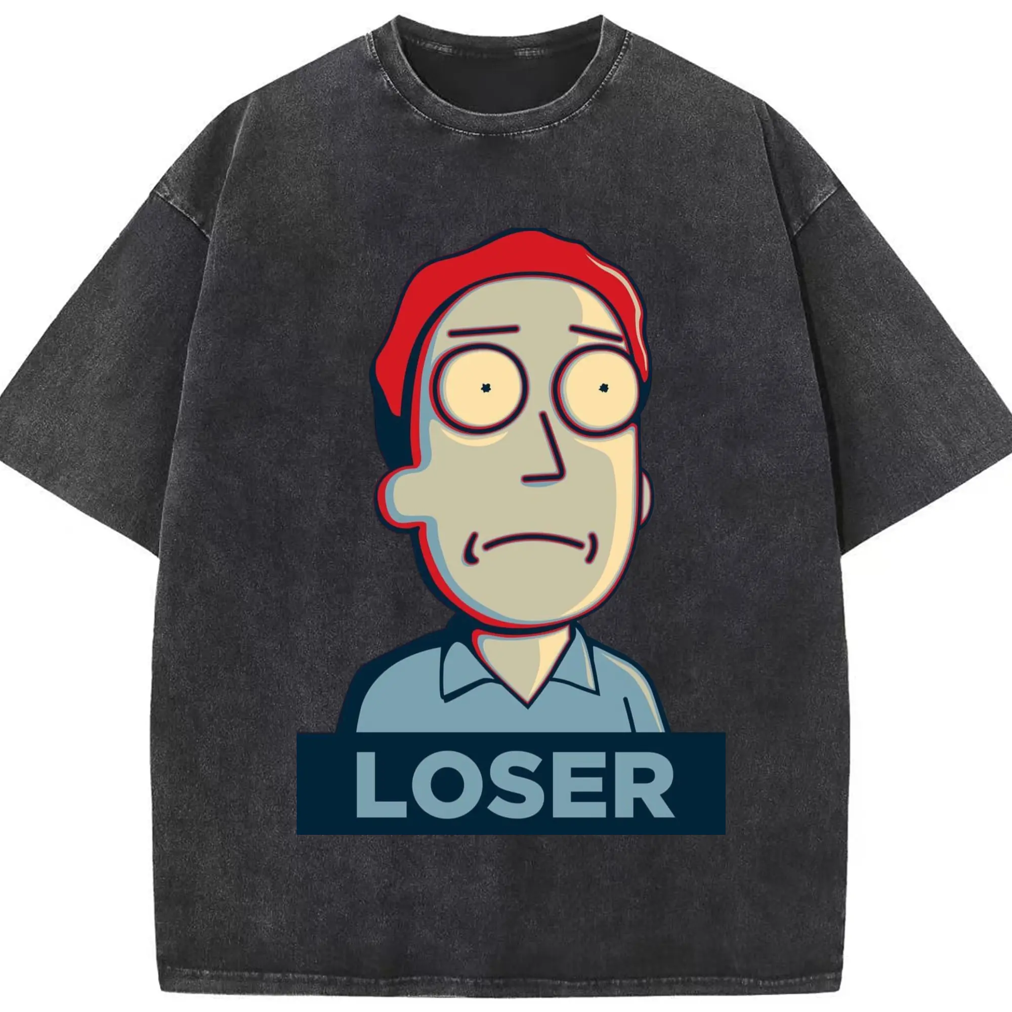 Jerry Smith t-shirt - Washed Vintage Look 230g Cotton Oversized T-Shirt With Front Heat Transfer Print – Soft, Lightweight, Stylish Fit – Comfortable Casual Wear For Sports & Everyday Use