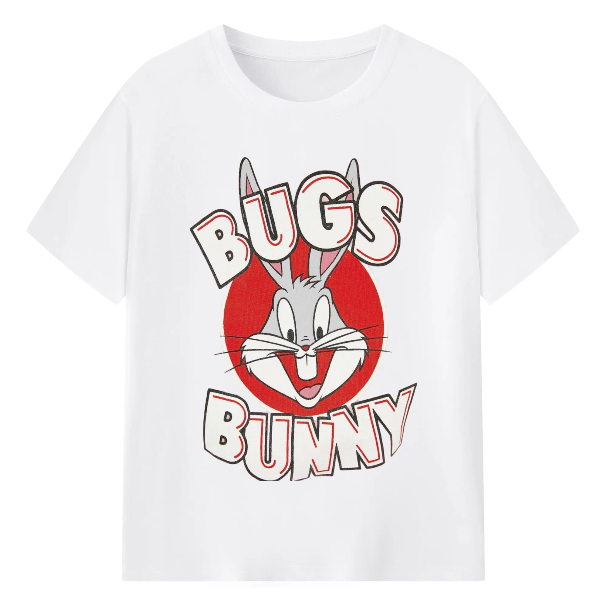 Bugs bunny face graphic shirt - 180g Cotton T-Shirt With Front Heat Transfer Print – Soft, Lightweight, Fitted Design – Comfortable Casual Wear For Sports & Everyday Use