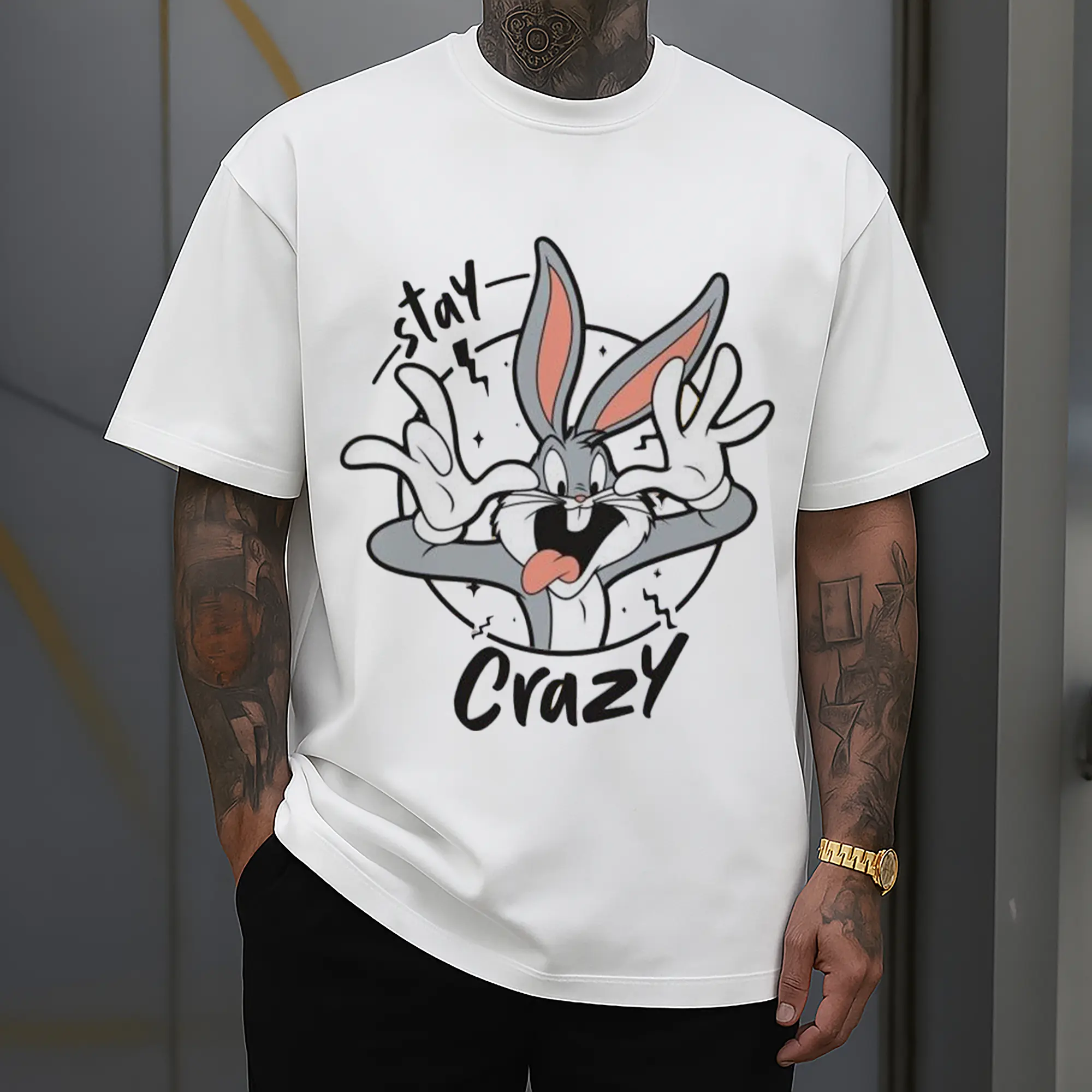 bugs bunny stay crazy face shirt