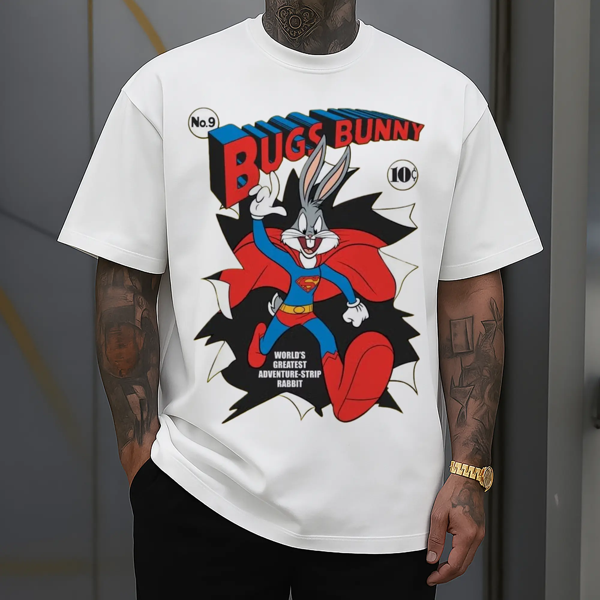 bugs bunny superman graphic shirt​