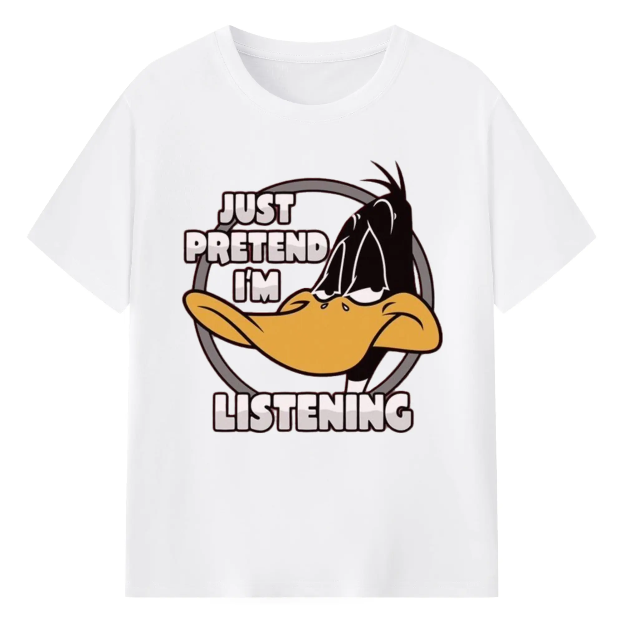 Daffy duck graphic t-shirt - 180g Cotton T-Shirt With Front Heat Transfer Print – Soft, Lightweight, Fitted Design – Comfortable Casual Wear For Sports & Everyday Use