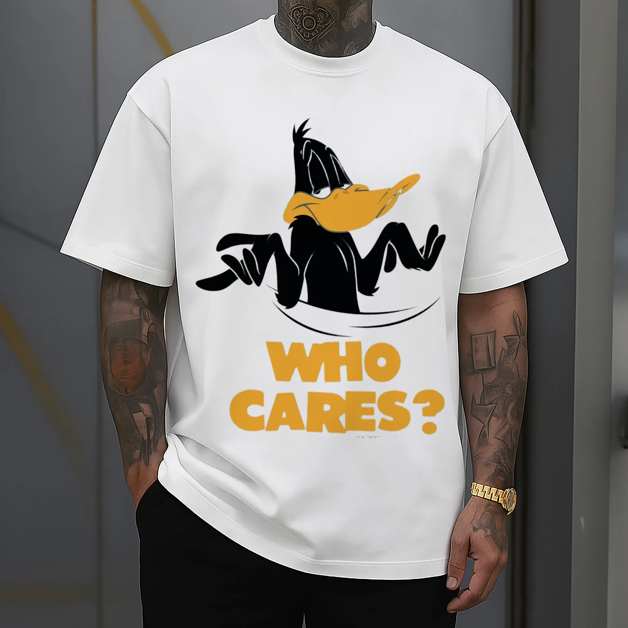 Daffy Duck  who cares t-shirt