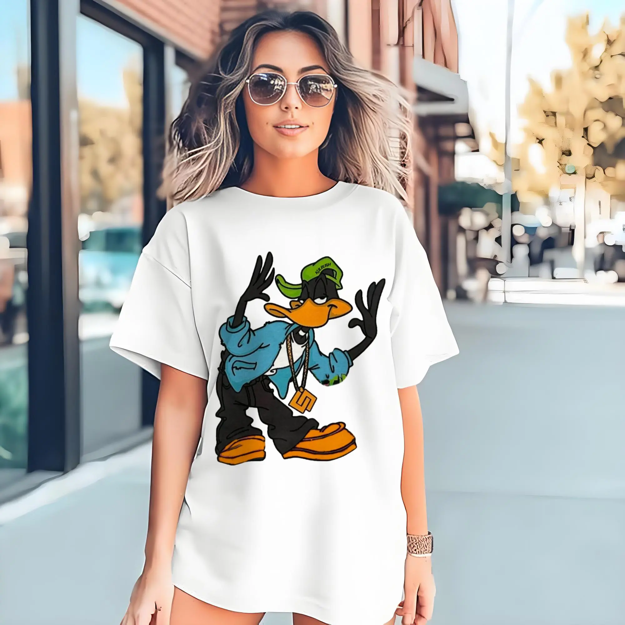 daffy duck men's hip hop t shirt​