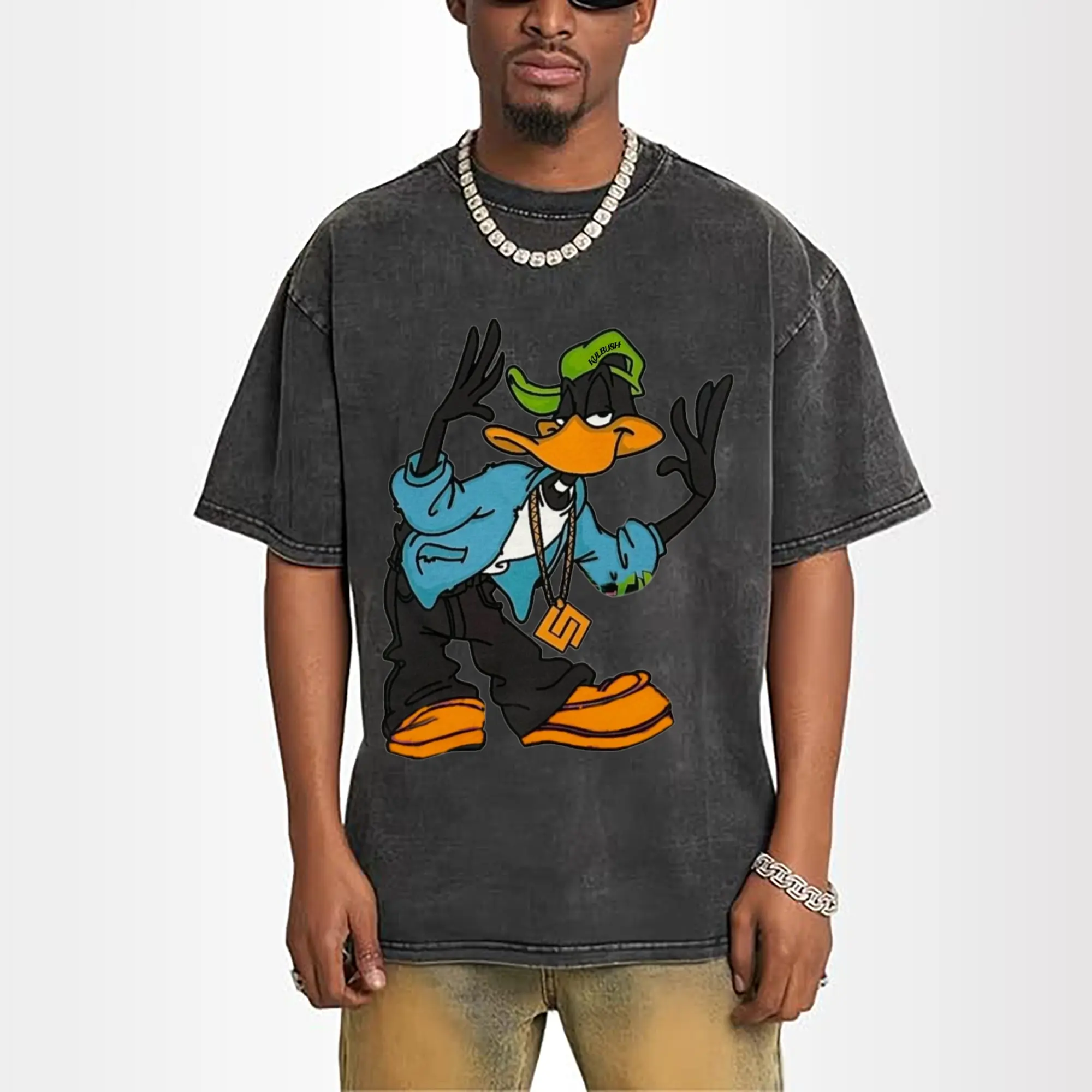 daffy duck men's hip hop t shirt​