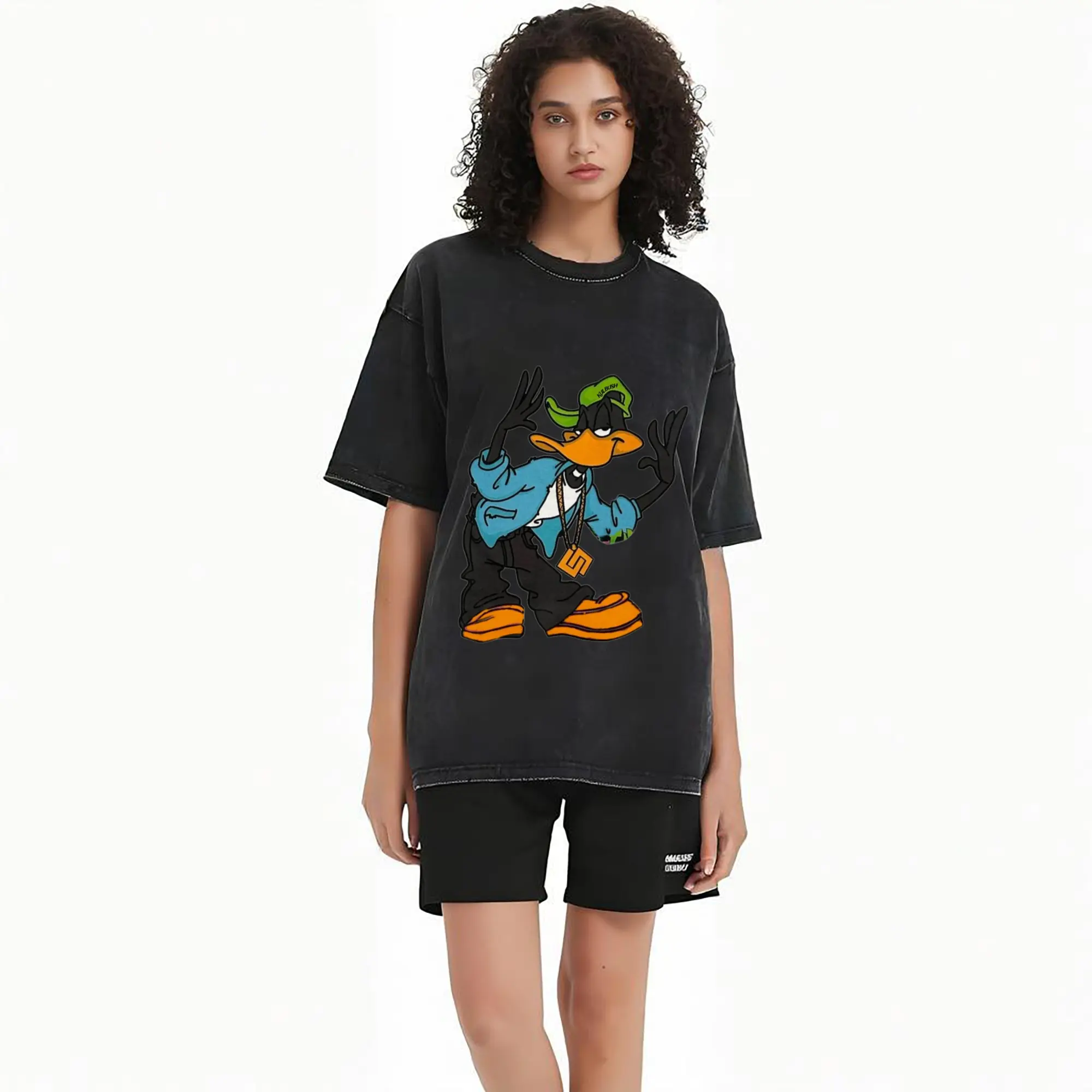 daffy duck men's hip hop t shirt​