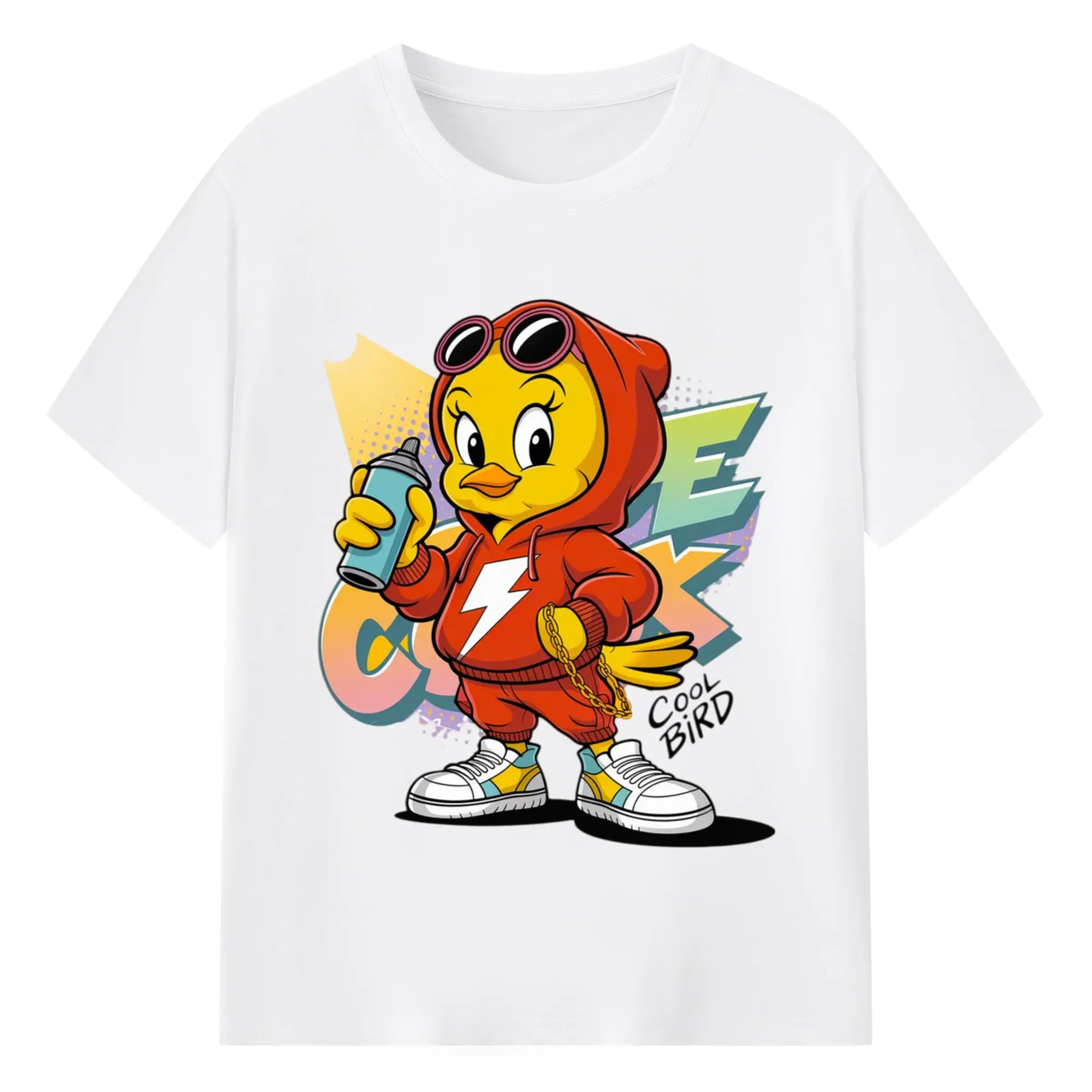 Tweety Bird sport graphic t-shirt - 180g Cotton T-Shirt With Front Heat Transfer Print – Soft, Lightweight, Fitted Design – Comfortable Casual Wear For Sports & Everyday Use