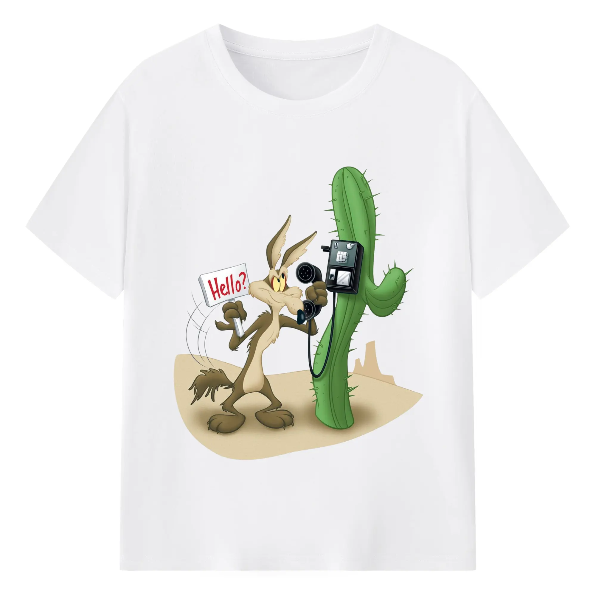 Wile e coyote t shirts - 180g Cotton T-Shirt With Front Heat Transfer Print – Soft, Lightweight, Fitted Design – Comfortable Casual Wear For Sports & Everyday Use