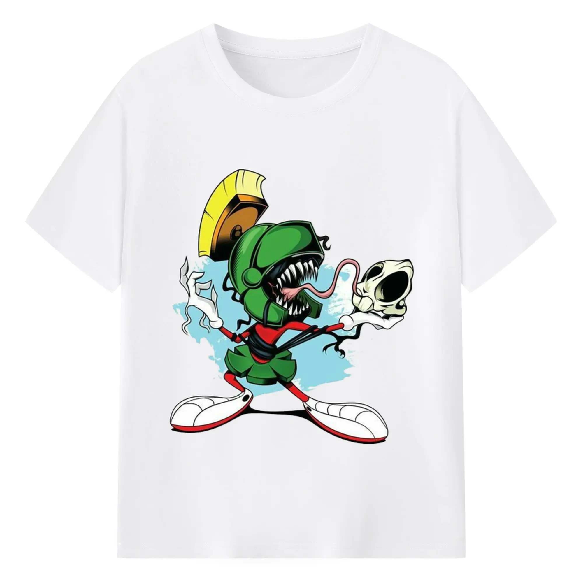 Marvin the martian tee shirts​ - 180g Cotton T-Shirt With Front Heat Transfer Print – Soft, Lightweight, Fitted Design – Comfortable Casual Wear For Sports & Everyday Use