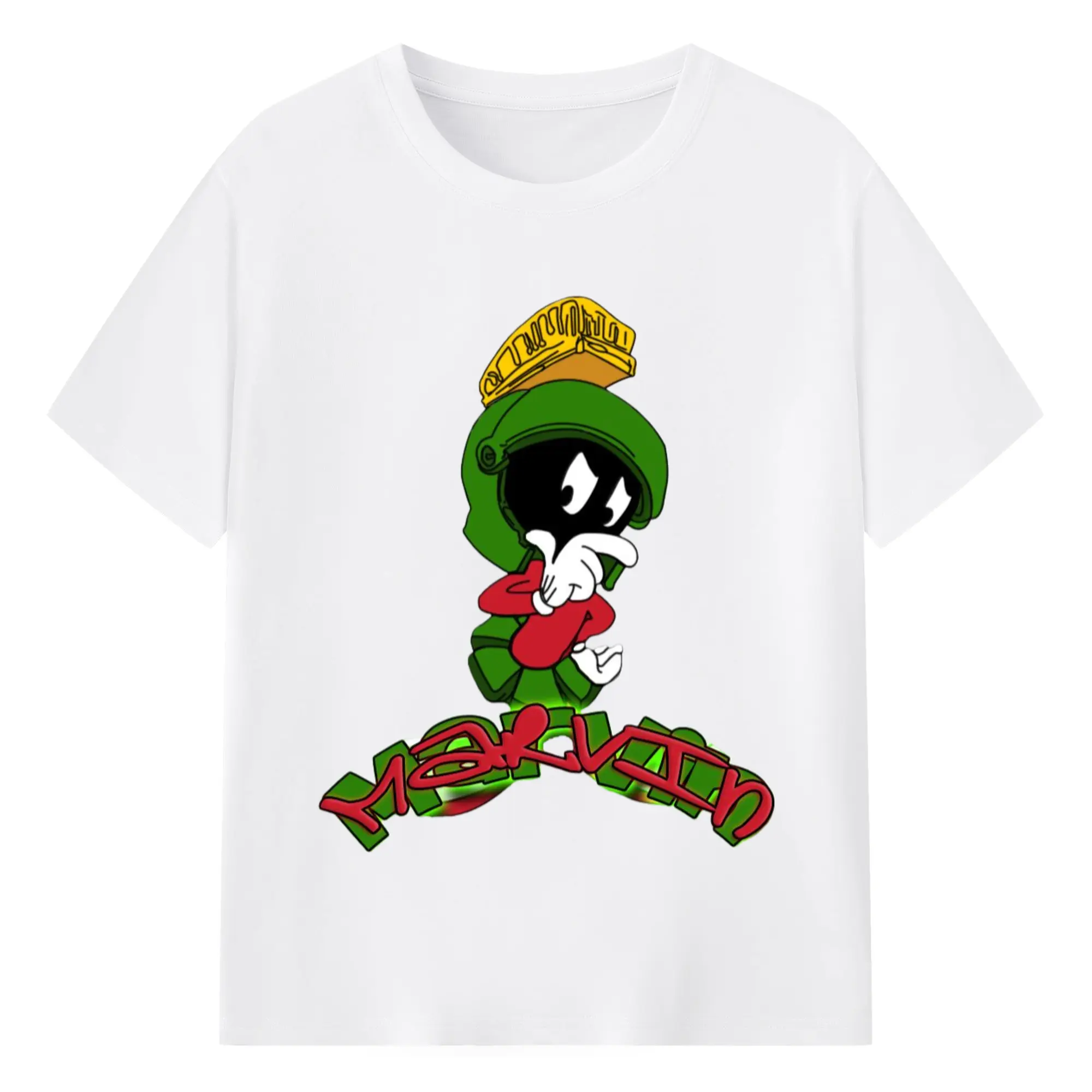Marvin the martian tee - 180g Cotton T-Shirt With Front Heat Transfer Print – Soft, Lightweight, Fitted Design – Comfortable Casual Wear For Sports & Everyday Use