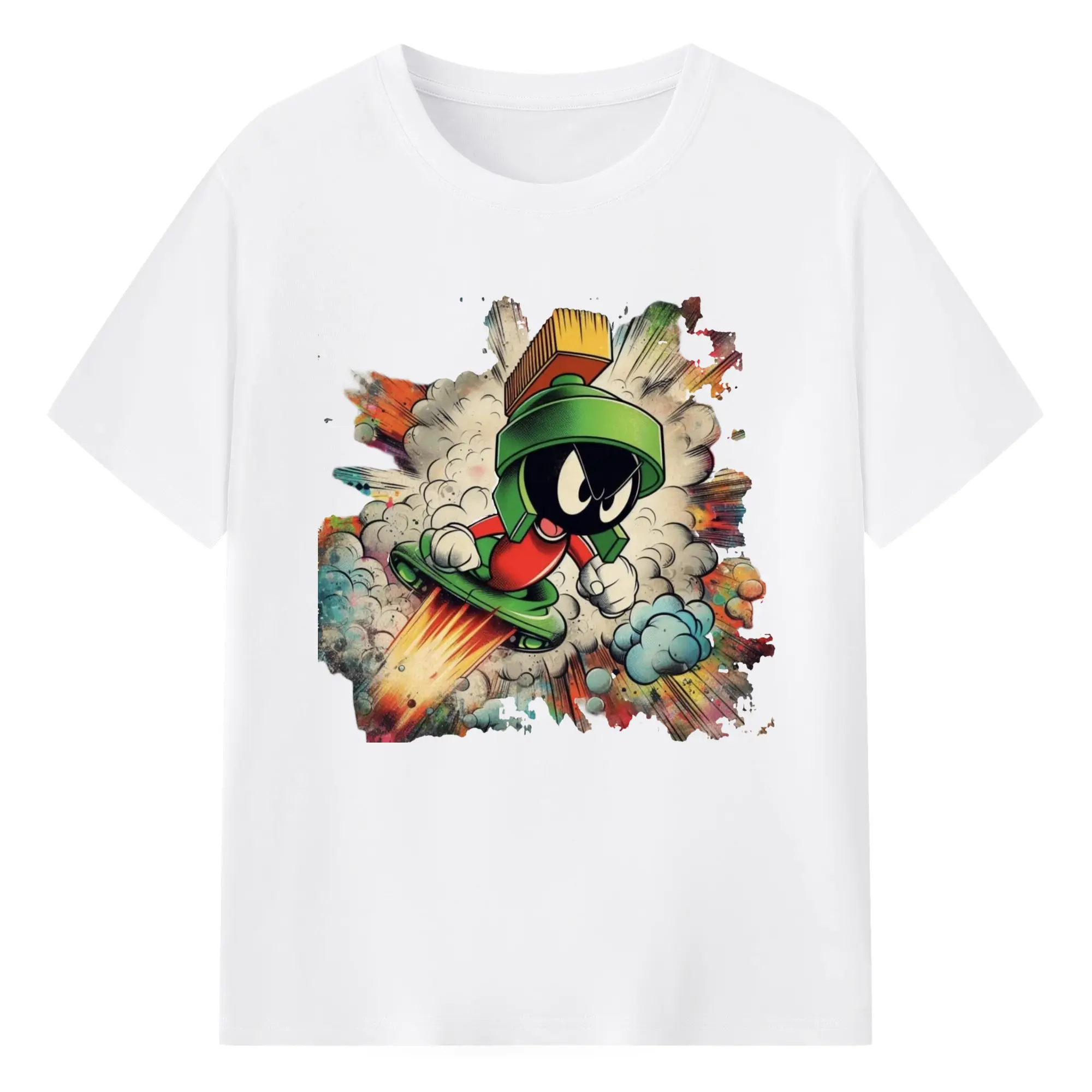 Marvin the Martian t-shirt​ - 180g Cotton T-Shirt With Front Heat Transfer Print – Soft, Lightweight, Fitted Design – Comfortable Casual Wear For Sports & Everyday Use