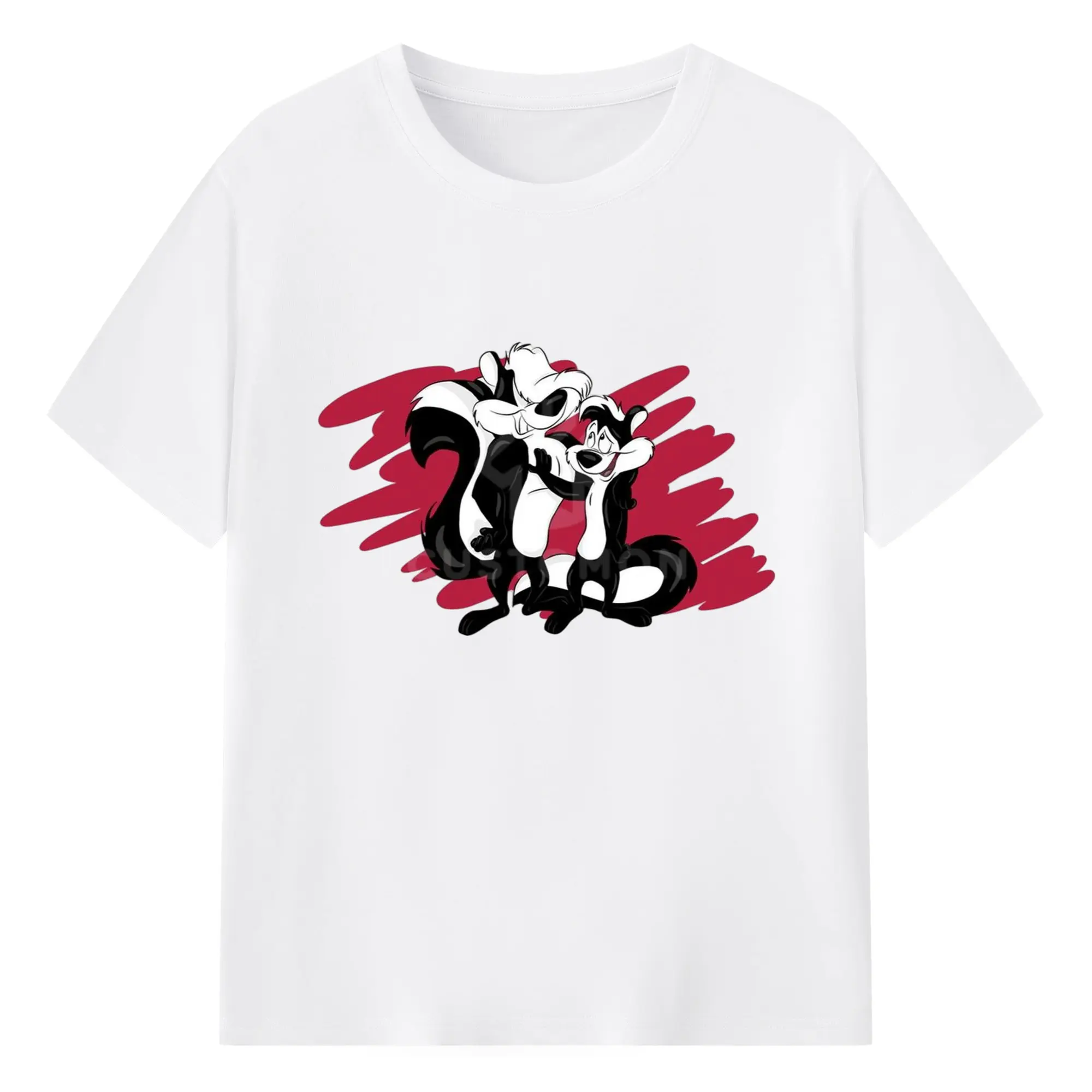 Pepe le pew brother tee shirts - 180g Cotton T-Shirt With Front Heat Transfer Print – Soft, Lightweight, Fitted Design – Comfortable Casual Wear For Sports & Everyday Use