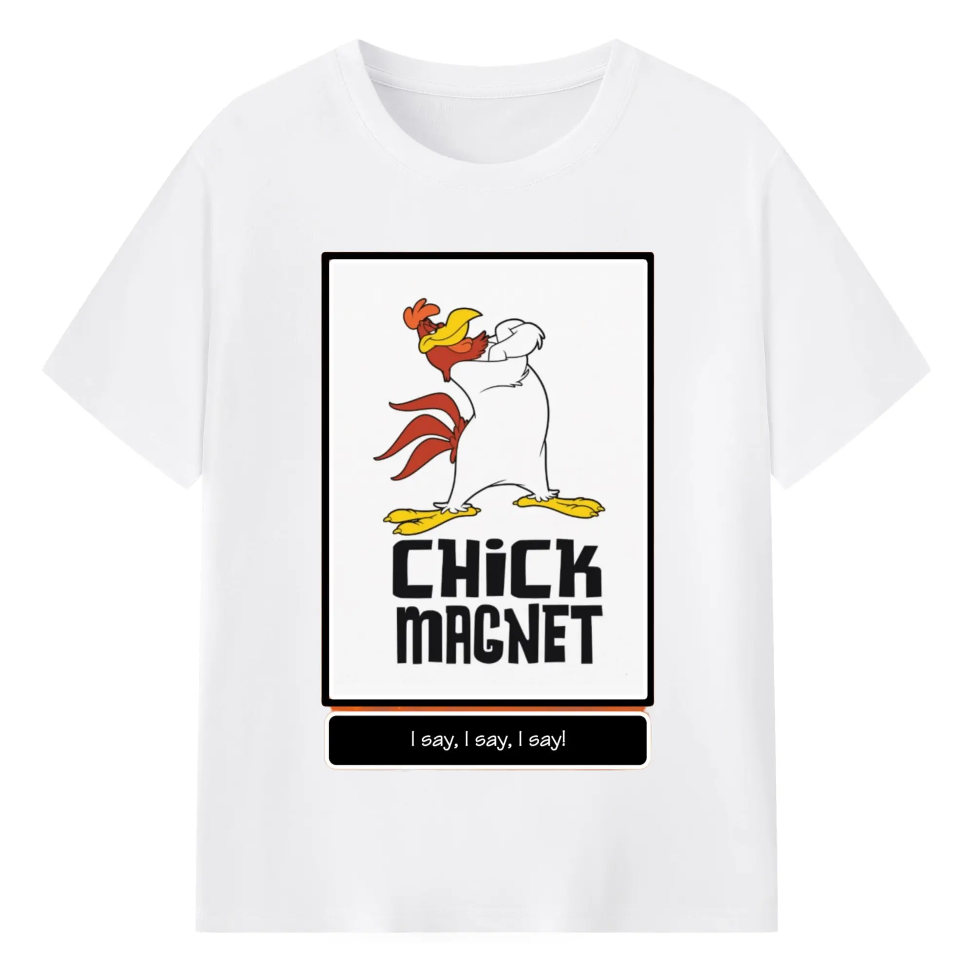 Foghorn leghorn graphic t shirt​ - 180g Cotton T-Shirt With Front Heat Transfer Print – Soft, Lightweight, Fitted Design – Comfortable Casual Wear For Sports & Everyday Use