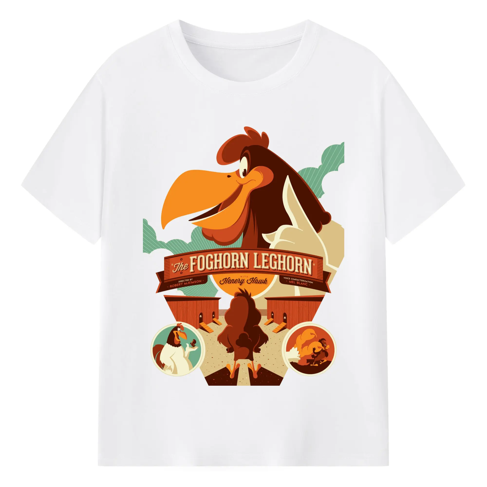 Foghorn leghorn mens graphic shirts​ - 180g Cotton T-Shirt With Front Heat Transfer Print – Soft, Lightweight, Fitted Design – Comfortable Casual Wear For Sports & Everyday Use
