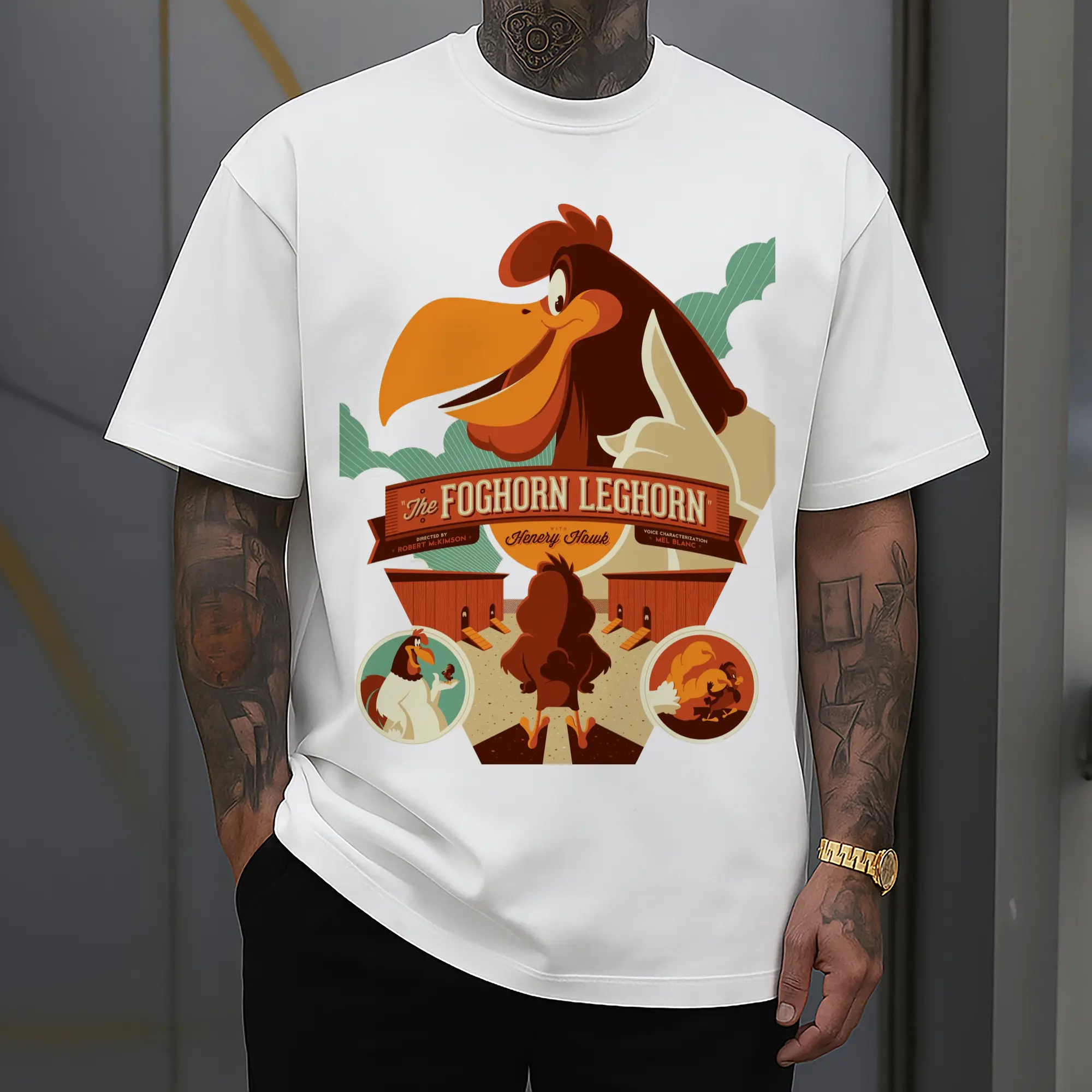 foghorn leghorn mens graphic shirts​