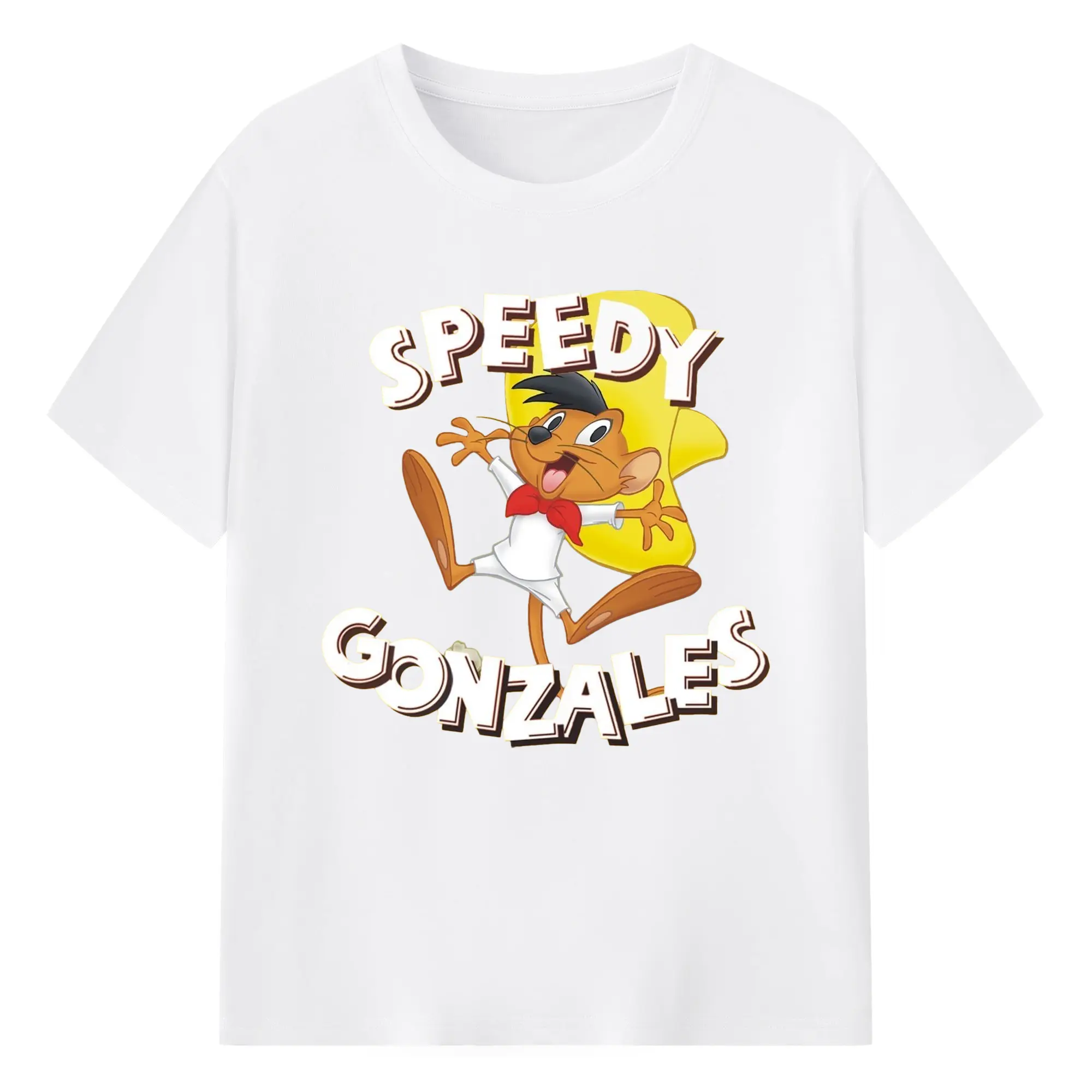 Speedy gonzales graphic shirt - 180g Cotton T-Shirt With Front Heat Transfer Print – Soft, Lightweight, Fitted Design – Comfortable Casual Wear For Sports & Everyday Use