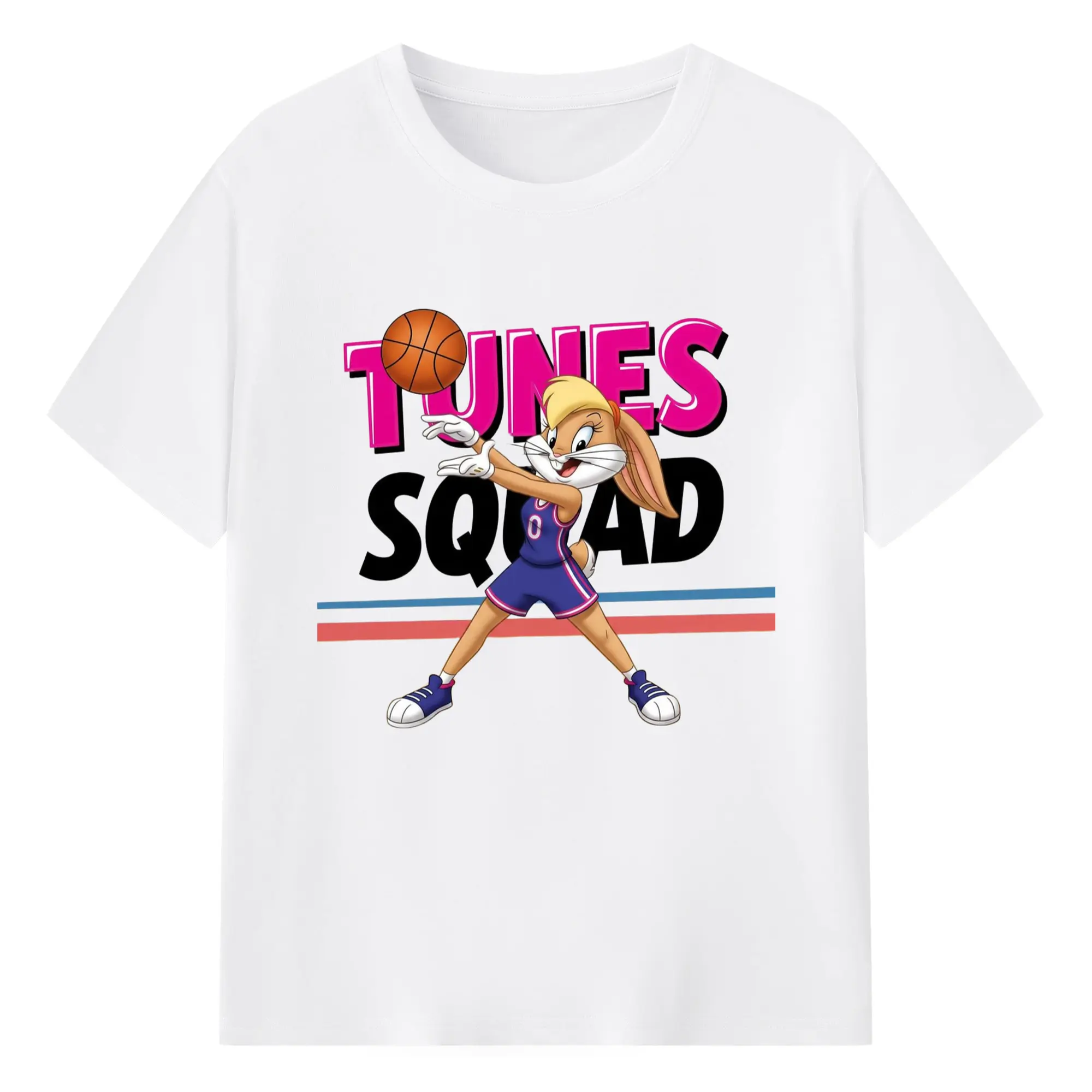 Lola bunny graphic shirt​ - 180g Cotton T-Shirt With Front Heat Transfer Print – Soft, Lightweight, Fitted Design – Comfortable Casual Wear For Sports & Everyday Use