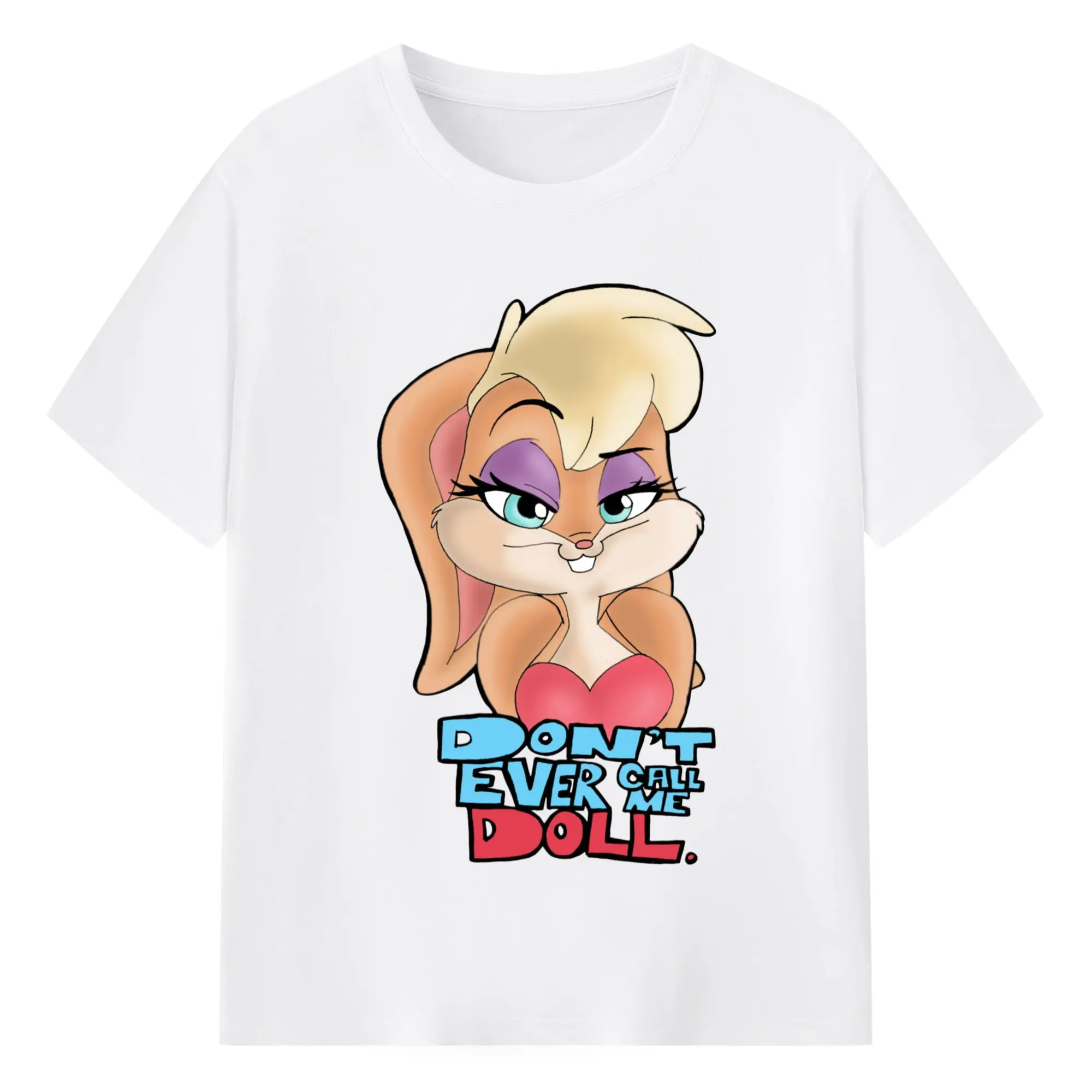 Lola Bunny shirt - 180g Cotton T-Shirt With Front Heat Transfer Print – Soft, Lightweight, Fitted Design – Comfortable Casual Wear For Sports & Everyday Use