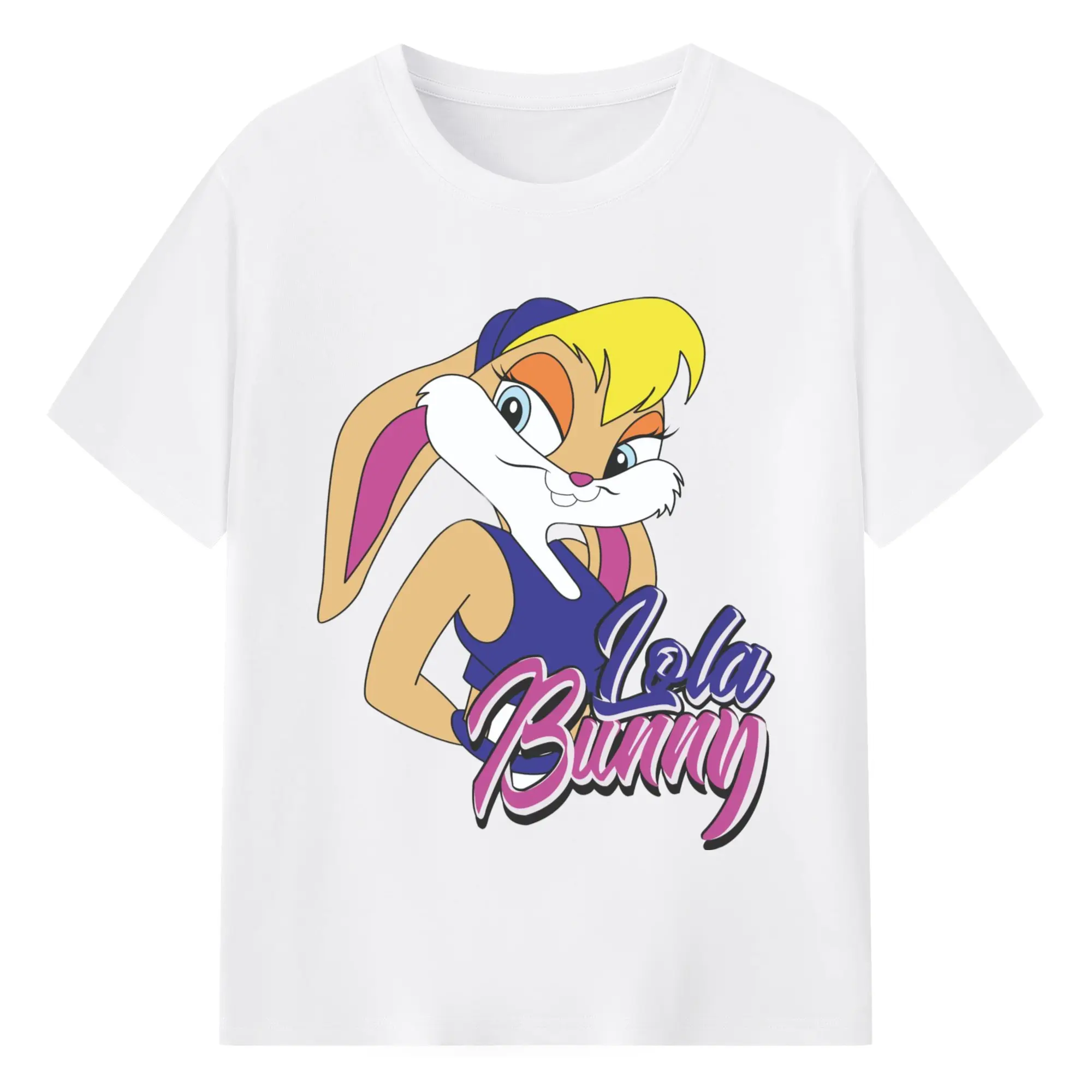 Lola bunny tee shirt​ - 180g Cotton T-Shirt With Front Heat Transfer Print – Soft, Lightweight, Fitted Design – Comfortable Casual Wear For Sports & Everyday Use