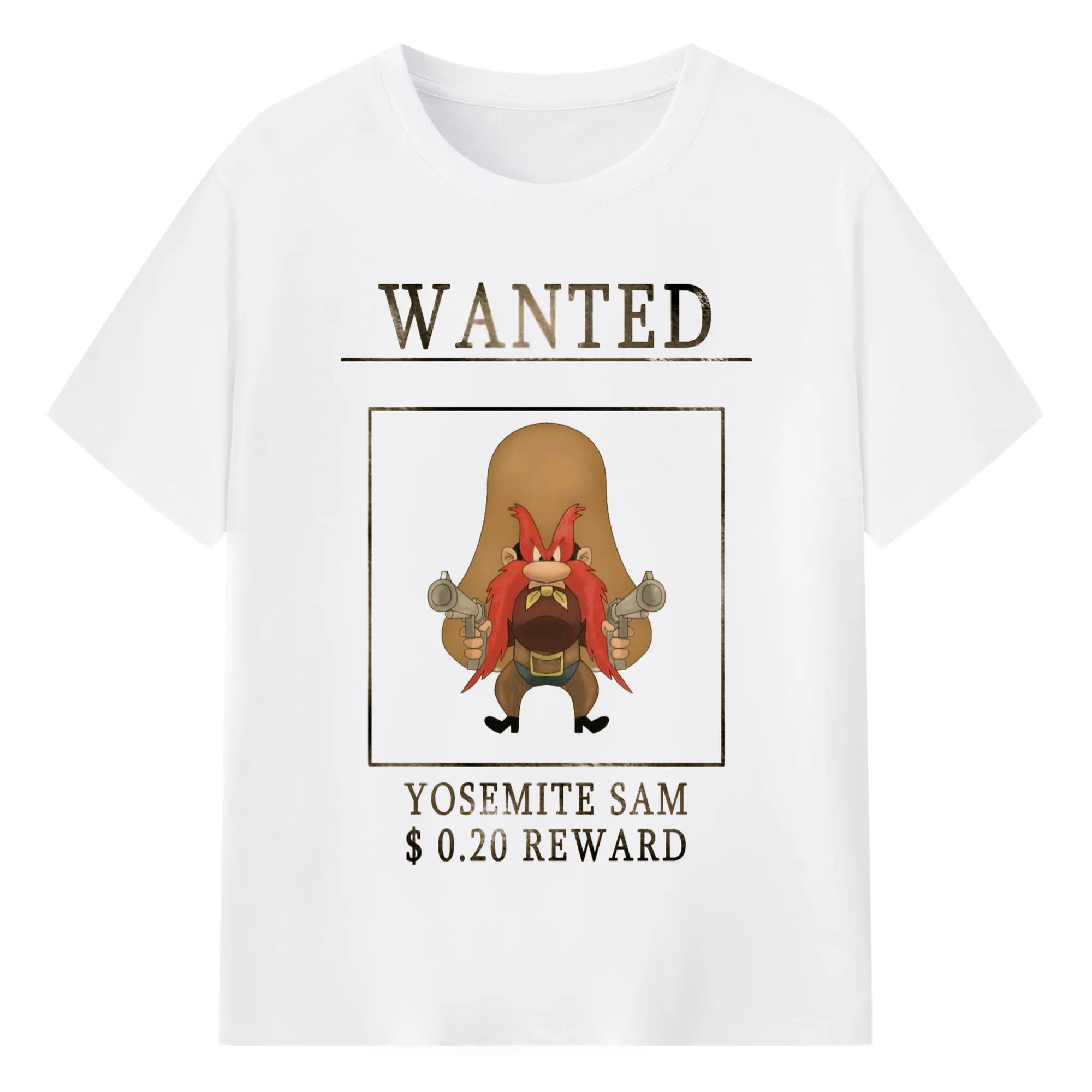 Vintage yosemite sam t shirt​ - 180g Cotton T-Shirt With Front Heat Transfer Print – Soft, Lightweight, Fitted Design – Comfortable Casual Wear For Sports & Everyday Use