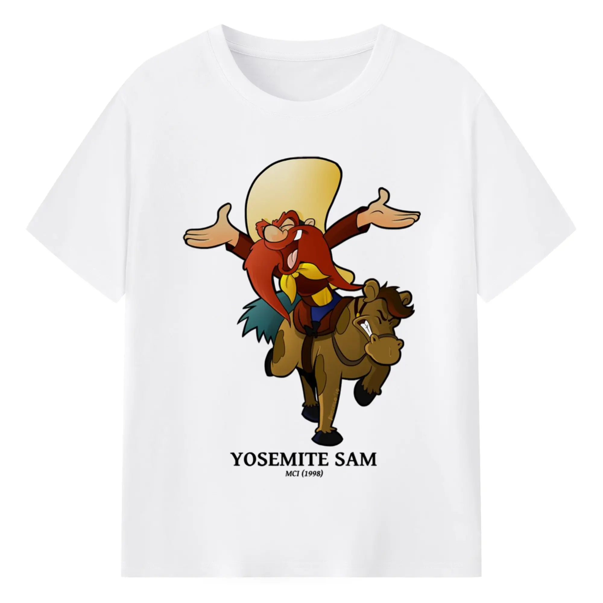 Yosemite sam tee shirts - 180g Cotton T-Shirt With Front Heat Transfer Print – Soft, Lightweight, Fitted Design – Comfortable Casual Wear For Sports & Everyday Use