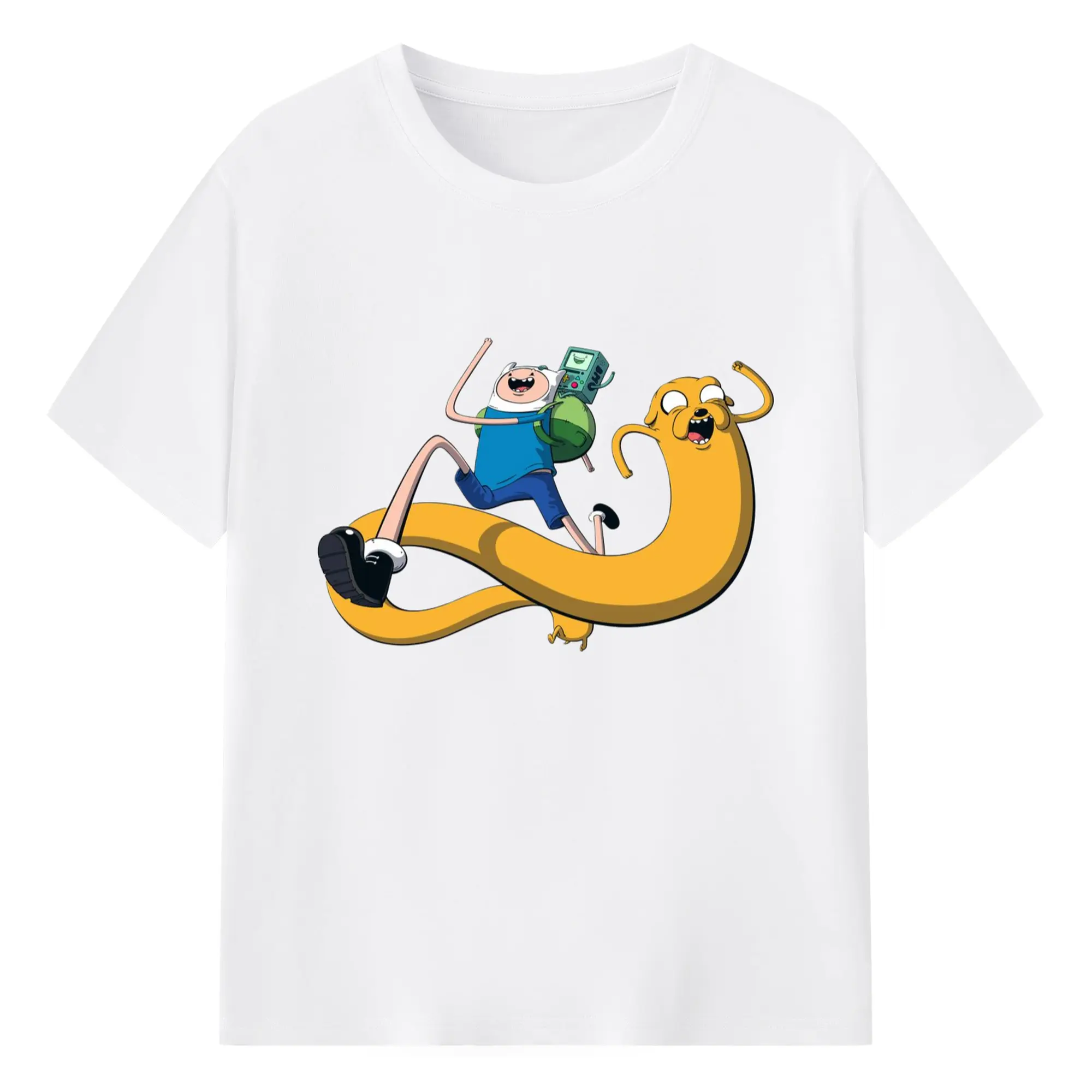 Adventure time finn funny shirt - 180g Cotton T-Shirt With Front Heat Transfer Print – Soft, Lightweight, Fitted Design – Comfortable Casual Wear For Sports & Everyday Use