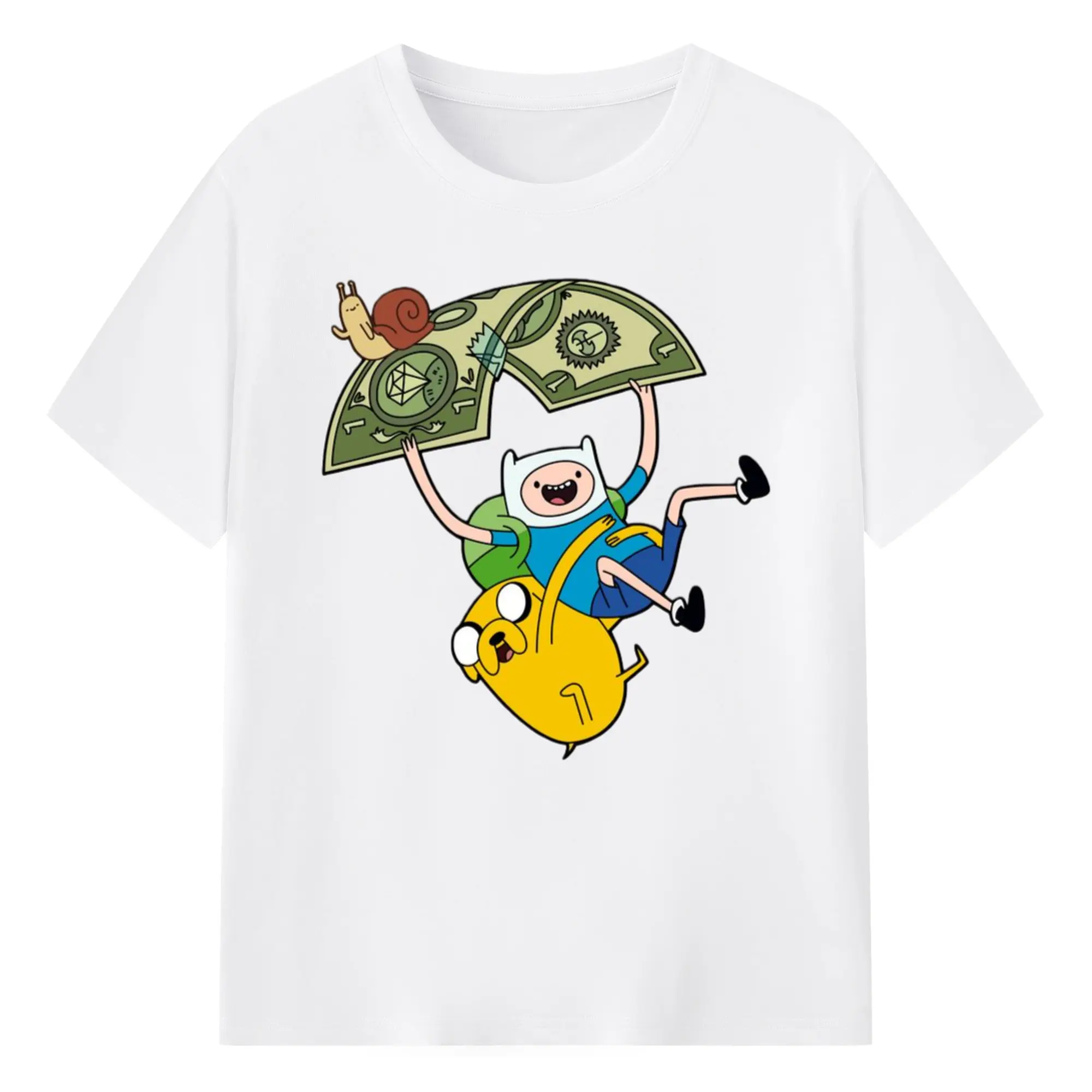 Adventure Time Finn Graphic Tee - 180g Cotton T-Shirt With Front Heat Transfer Print – Soft, Lightweight, Fitted Design – Comfortable Casual Wear For Sports & Everyday Use