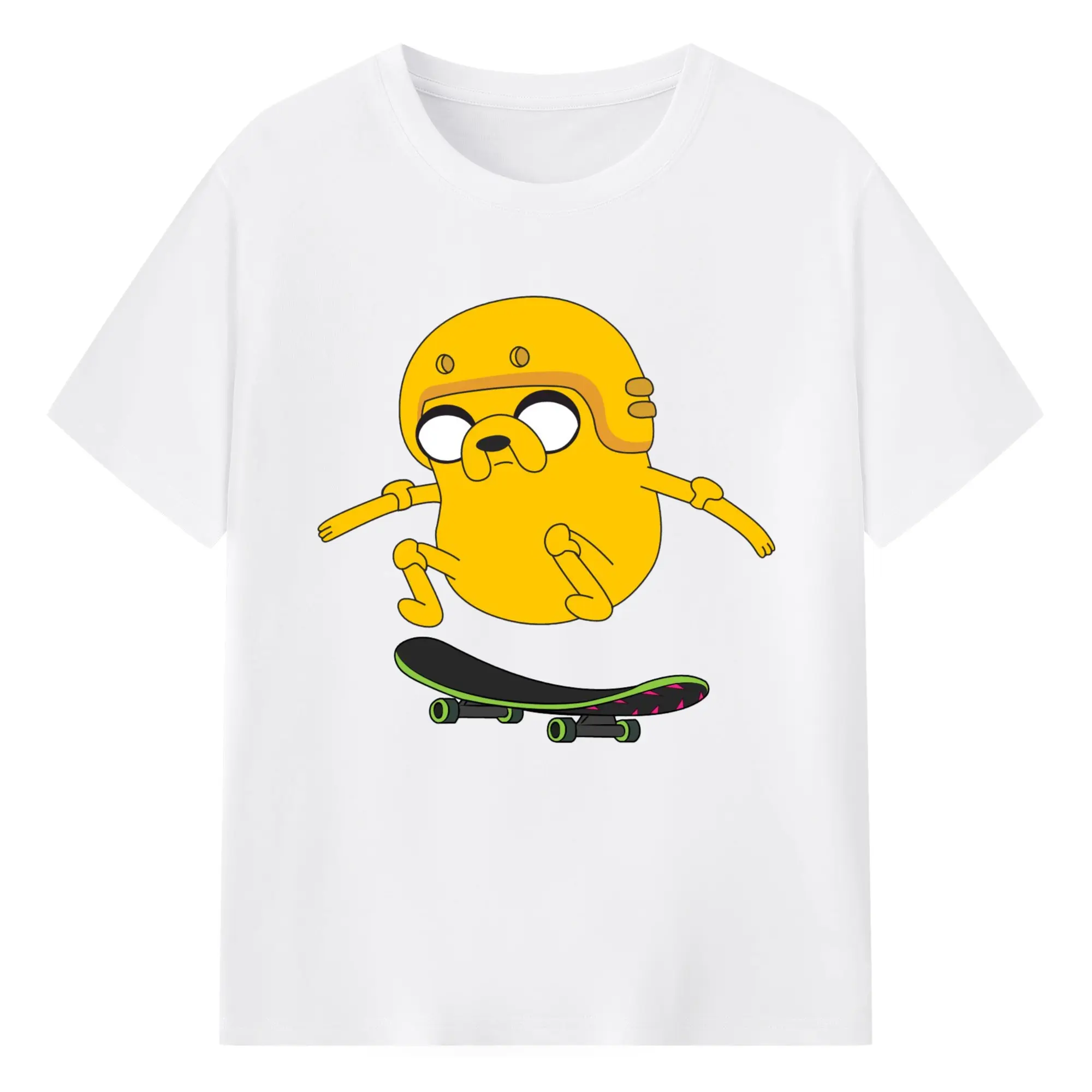 Adventure Time Jake  Tee - 180g Cotton T-Shirt With Front Heat Transfer Print – Soft, Lightweight, Fitted Design – Comfortable Casual Wear For Sports & Everyday Use