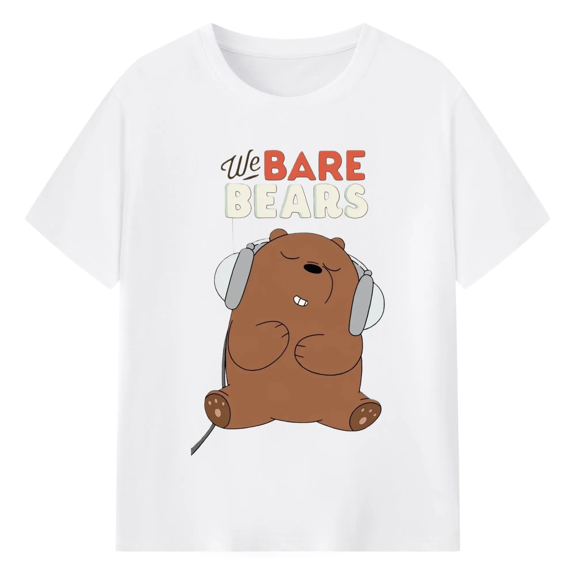 We Bare Bears Grizzly t-shirt - 180g Cotton T-Shirt With Front Heat Transfer Print – Soft, Lightweight, Fitted Design – Comfortable Casual Wear For Sports & Everyday Use