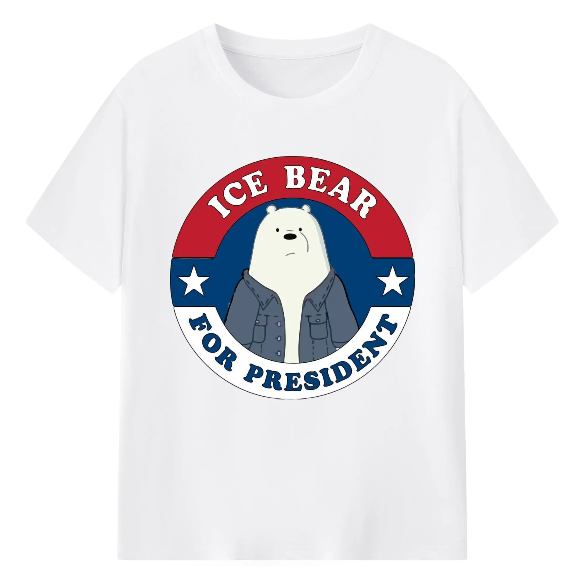We Bare Bears Ice Bear graphic Tee - 180g Cotton T-Shirt With Front Heat Transfer Print – Soft, Lightweight, Fitted Design – Comfortable Casual Wear For Sports & Everyday Use