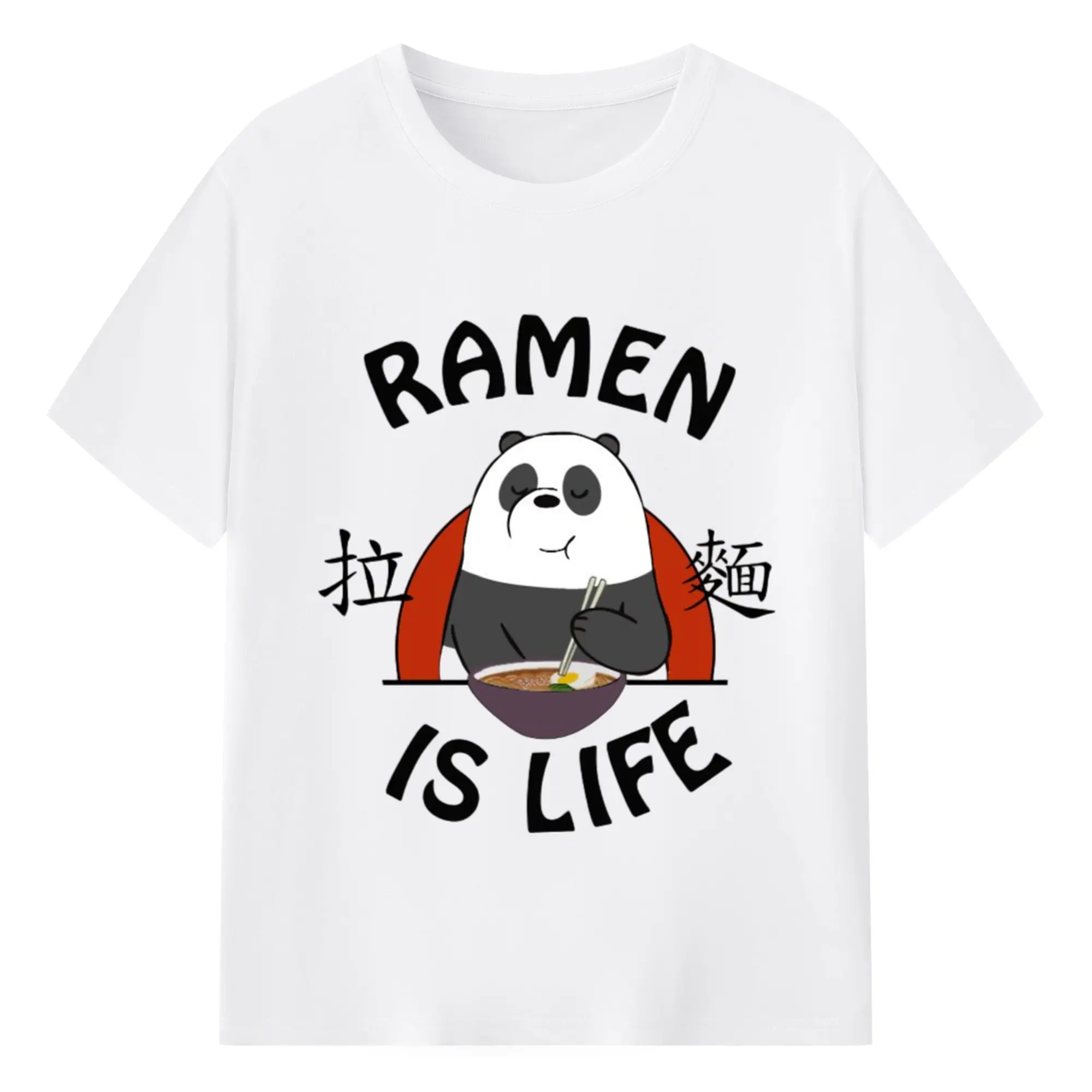 We Bare Bears Panda retro T-Shirt - 180g Cotton T-Shirt With Front Heat Transfer Print – Soft, Lightweight, Fitted Design – Comfortable Casual Wear For Sports & Everyday Use