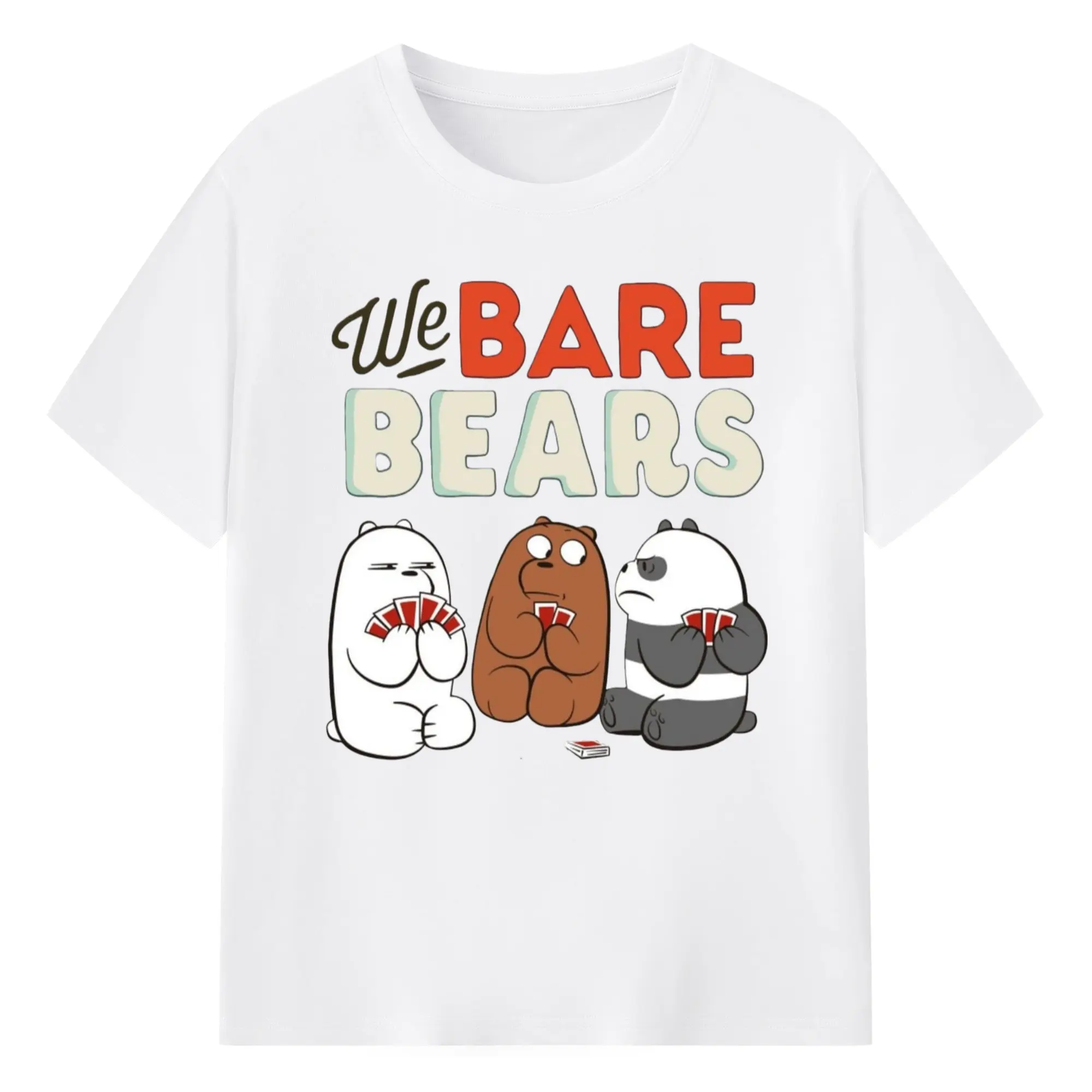Youth We Bare Bears T-Shirt - 180g Cotton T-Shirt With Front Heat Transfer Print – Soft, Lightweight, Fitted Design – Comfortable Casual Wear For Sports & Everyday Use