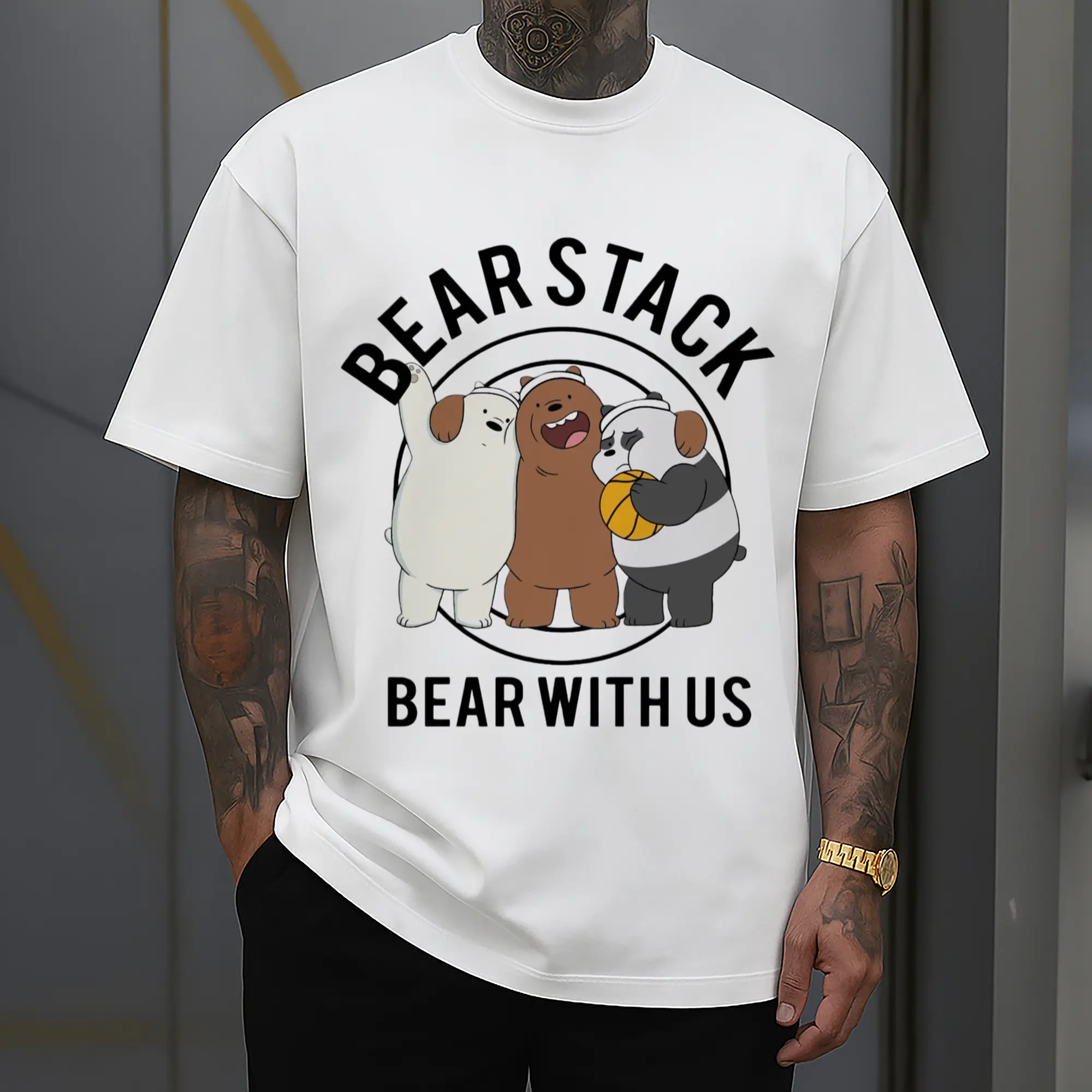 we bare bears graphic t-shirt