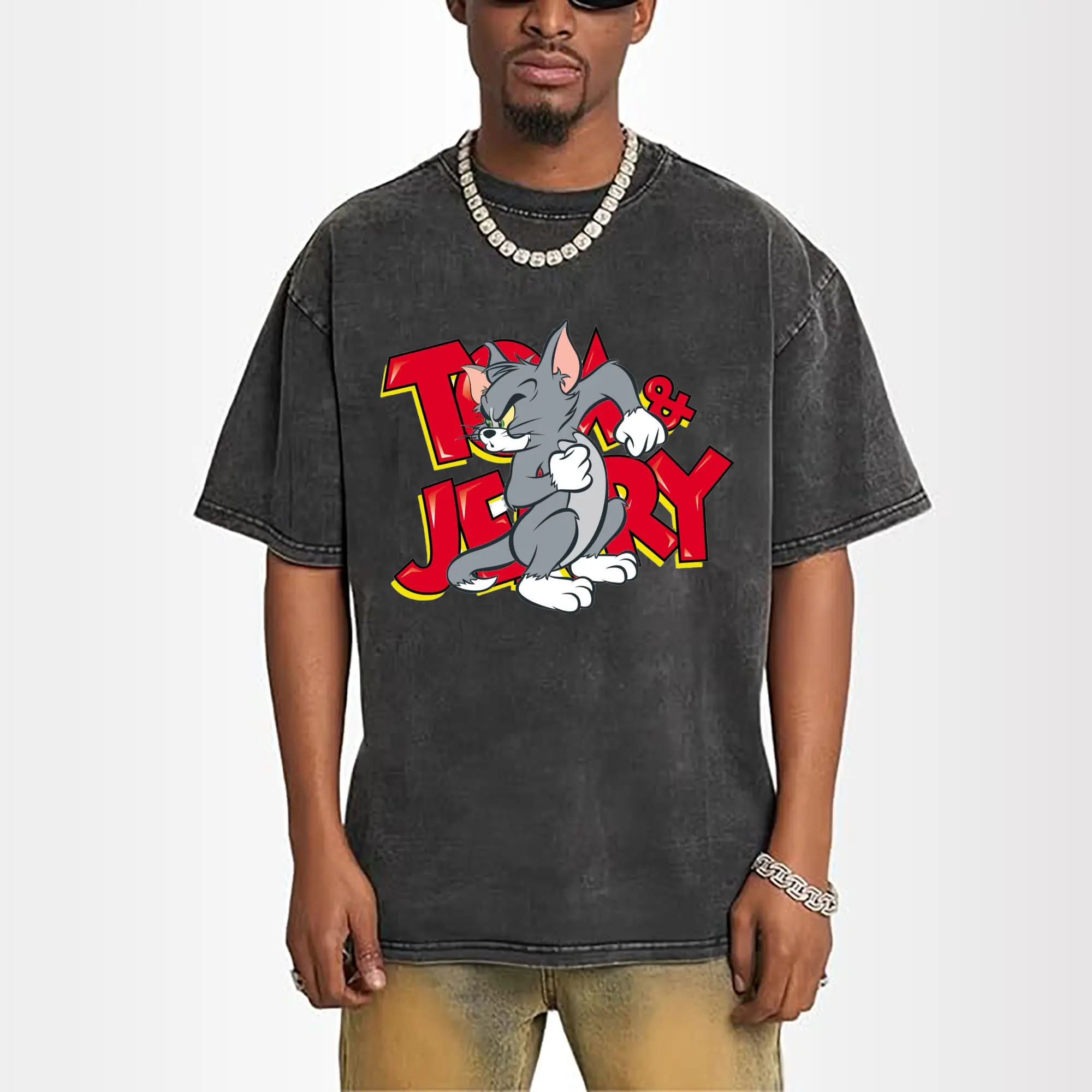 tom and jerry men's graphic tee