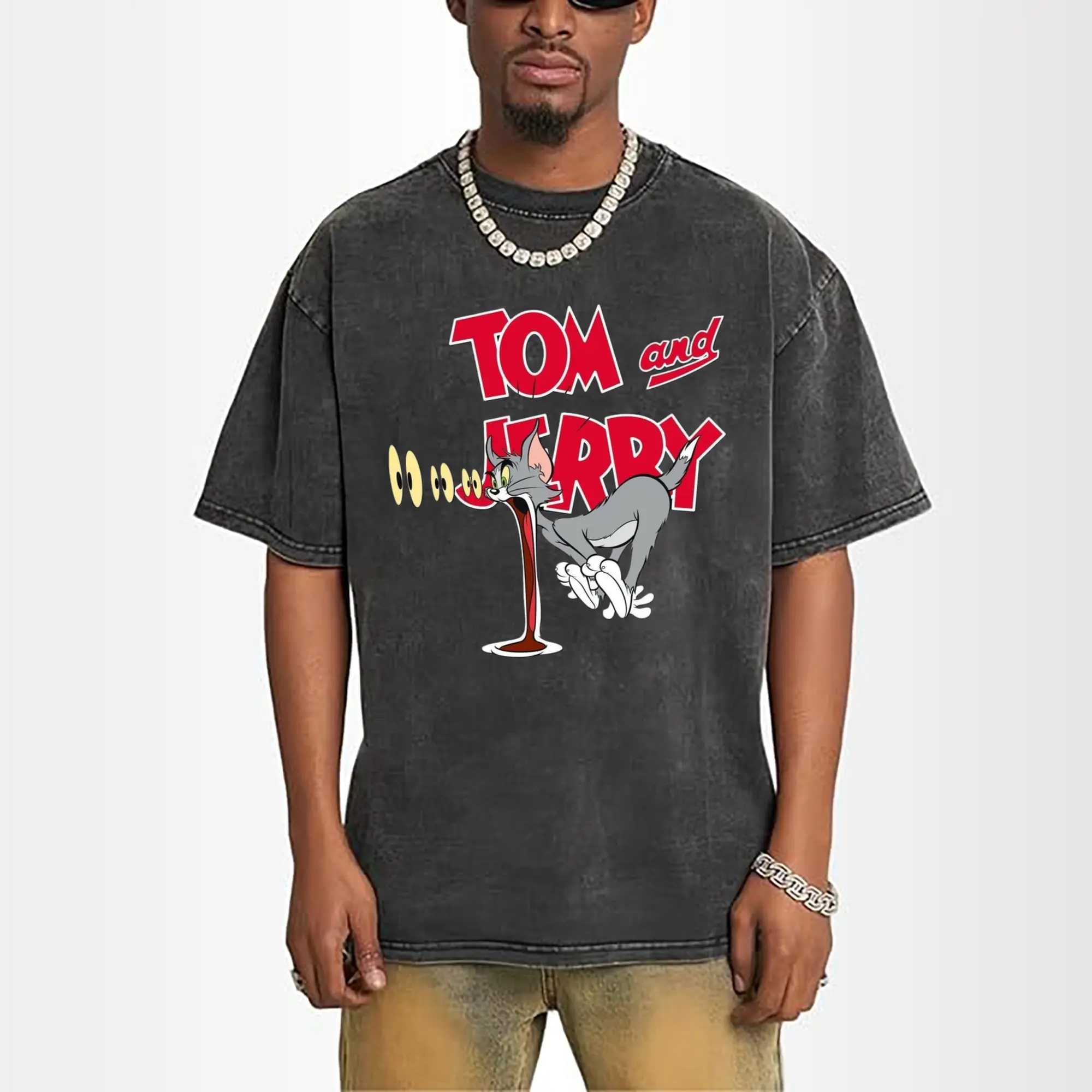 tom and jerry, tom graphic t shirt